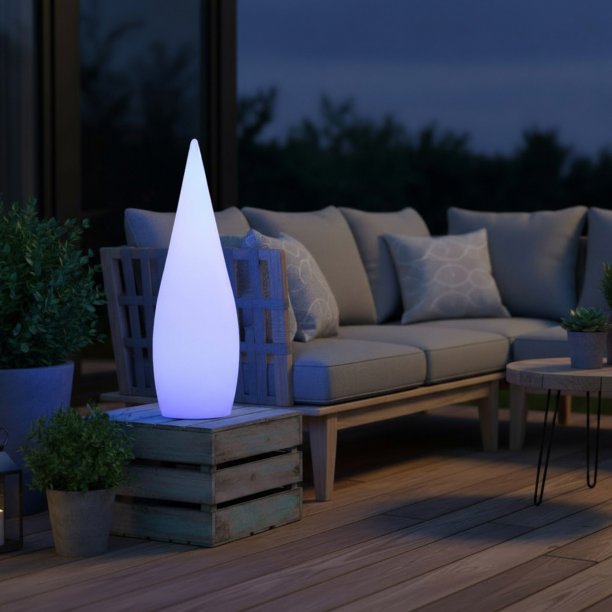 Arnusa LED Stehlampe Moderne Lampe mit Farbwechsel und Fernbedienung RGB Akku kabellos, Farbwechsel, LED fest integriert, 16 Leuchtfarben und 4 Farbwechselprogramme per Fernbedienung wählbar, Sauna Lampe Stimmungsleuchte