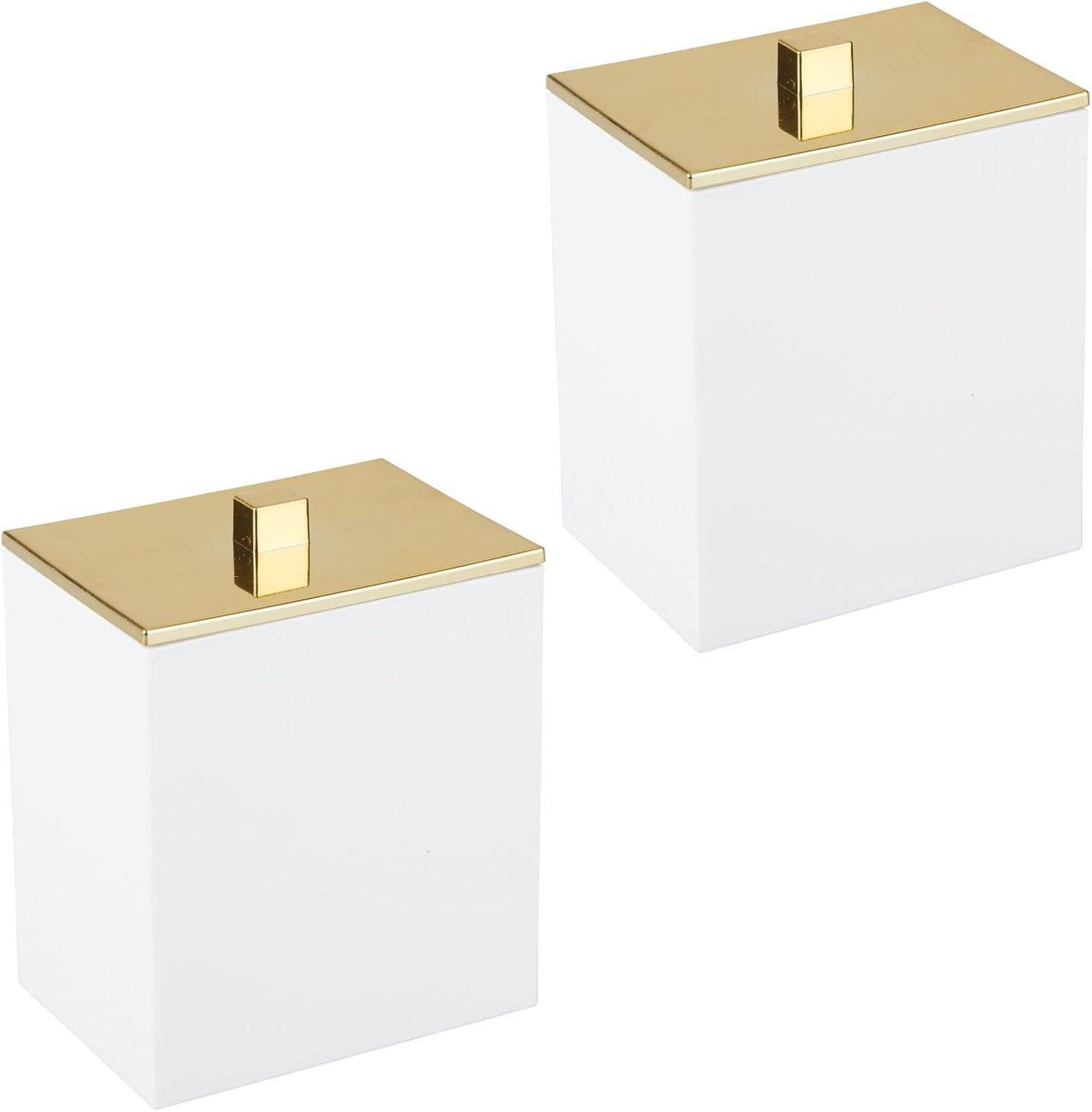 mDesign Badaccessoire-Set mDesign Kosmetikbehälter Wattepads Wattestäbchen Badzubehör 2er Set