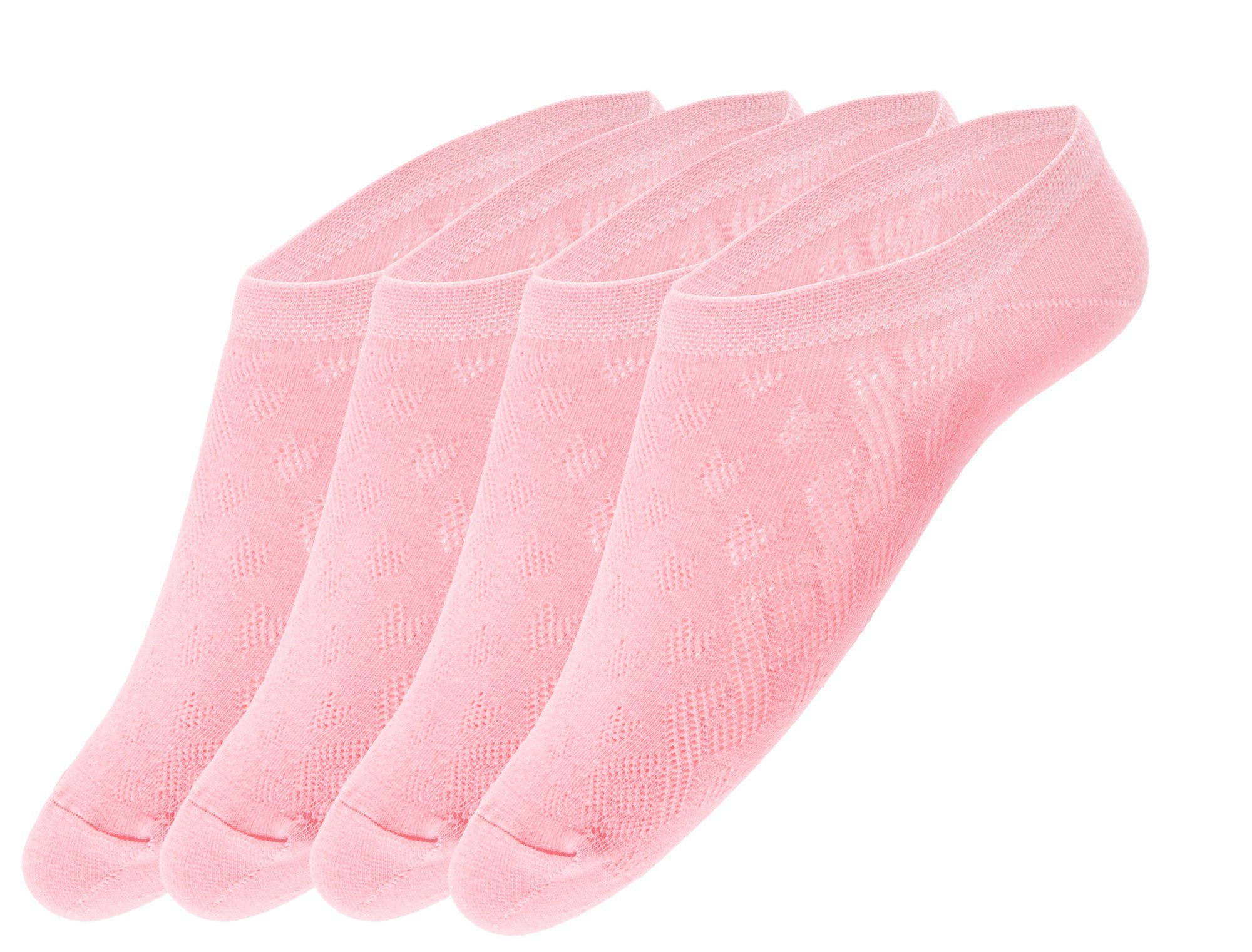 Sneakersocken 4 Paar atmungsaktive rutschfeste Sneaker Socken für Damen Füßlinge