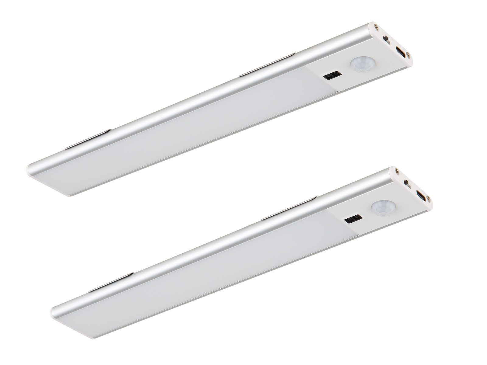 GLOBO LIGHTING LED Unterbauleuchte, Gestensteuerung, LED fest integriert, Neutralweiß, 2er SET Akku-Lampen kabellos mit Magnet, Küchen Unterbaulichter, 24cm