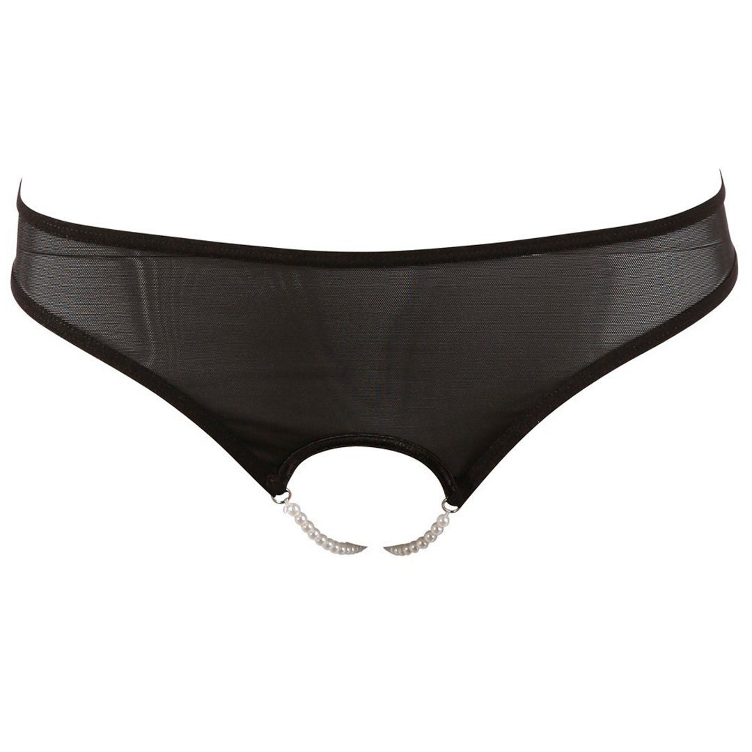 Slip Ouvert Perlen-Slip - schwarz