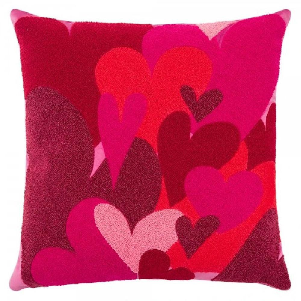 PAD Kissenhülle Kissenhülle Hearts Embroidery Hot Pink Herzen (45x45cm)