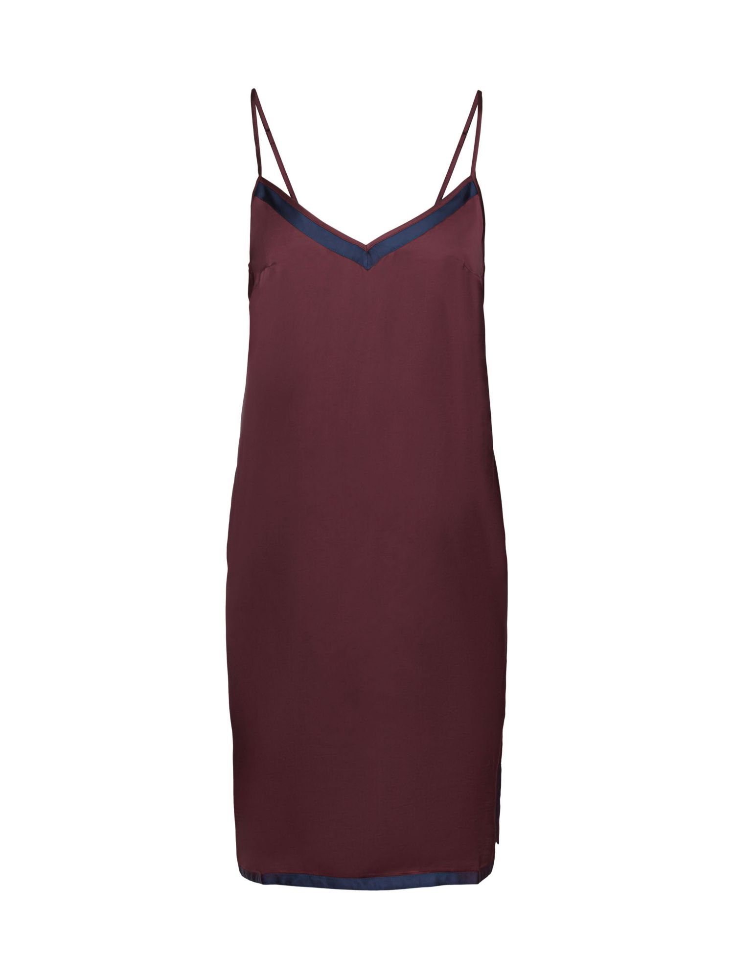 Esprit Nachthemd Satin-Chemise, LENZING™ ECOVERO™ BORDEAUX RED