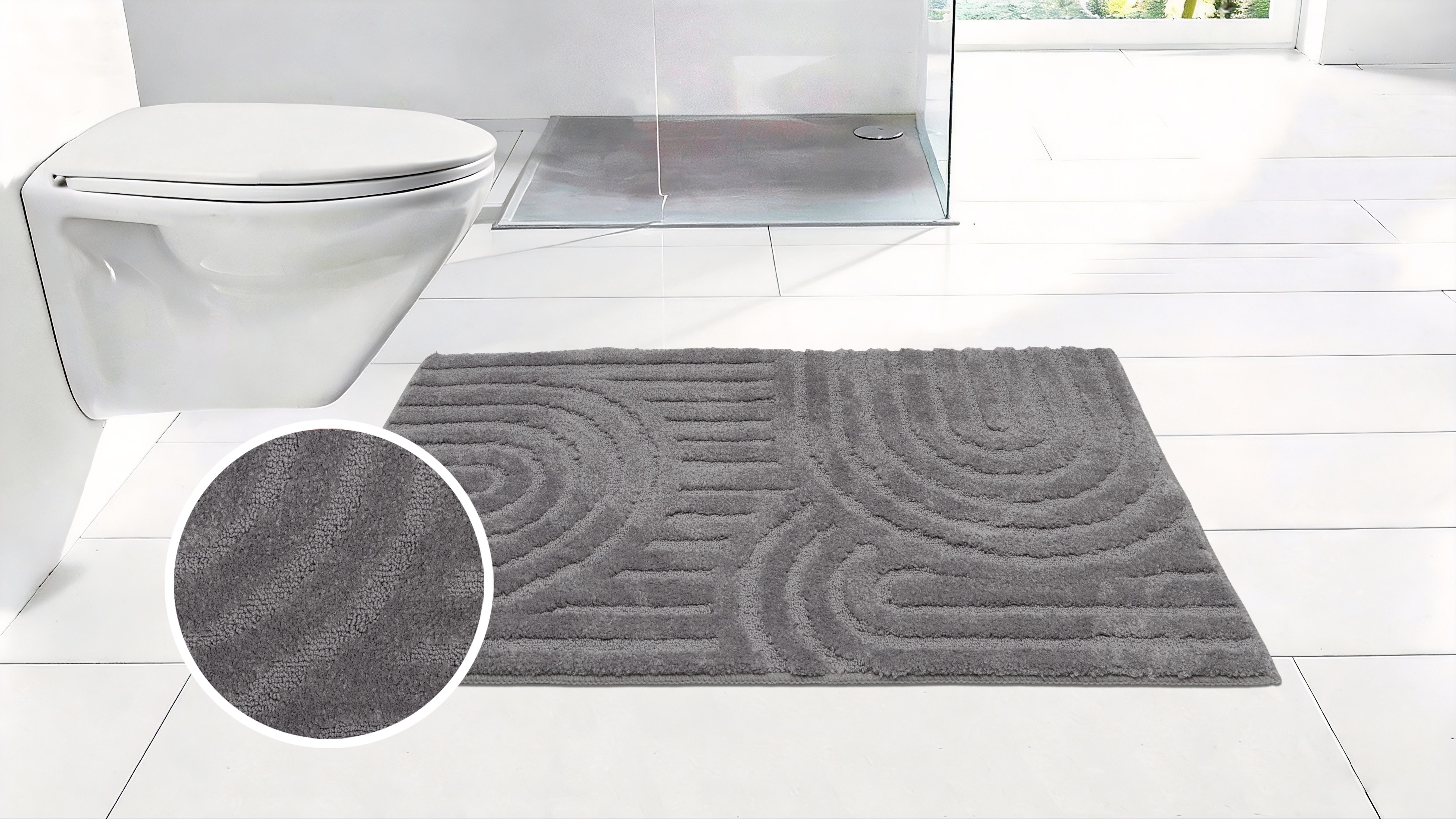 Badematte Wave, Badvorleger, Badezimmer Teppich
