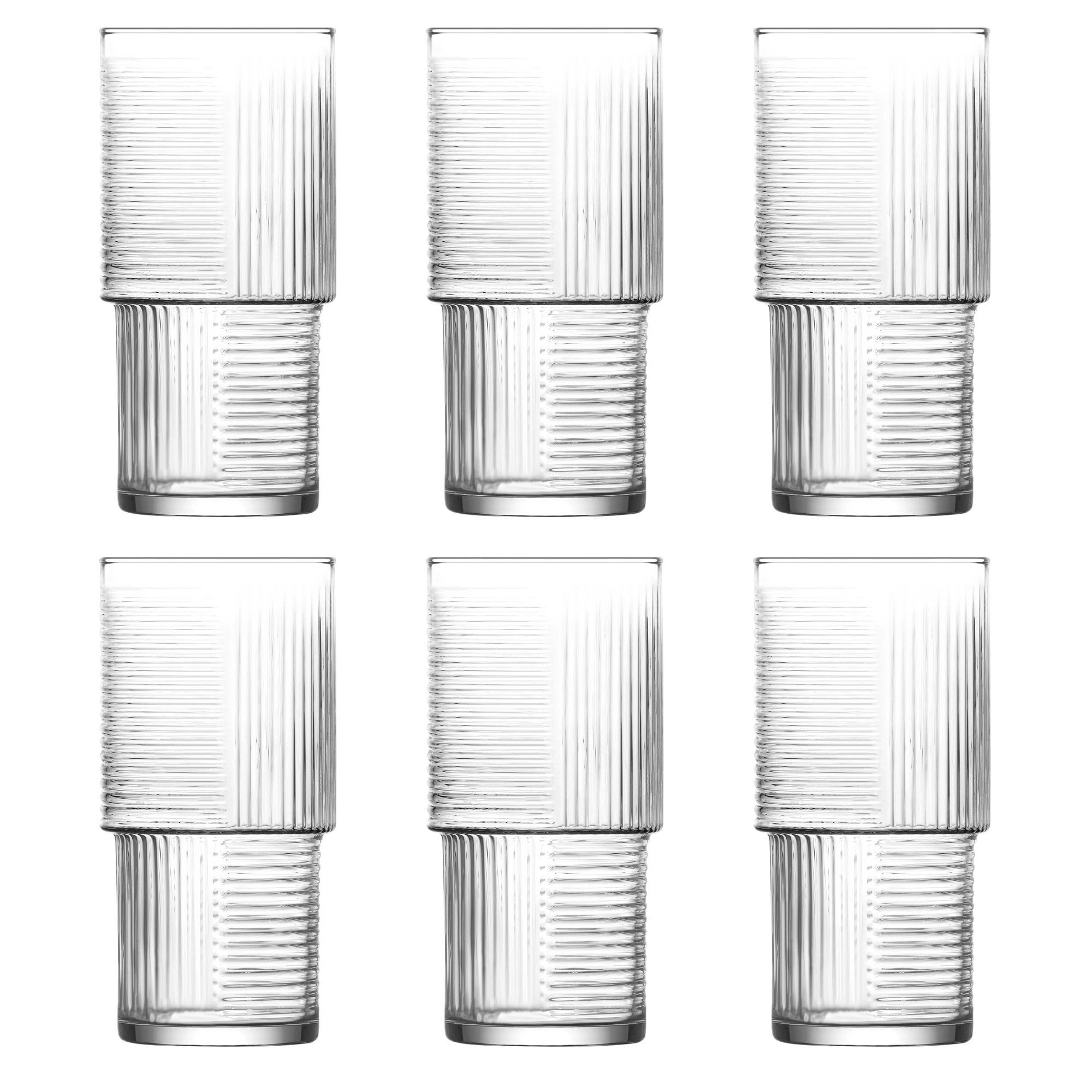 LAV Glas Wassergläser Set Helen Longdrink Set, 400ml, Gläser Set Trinkglas, Glas | Gläser