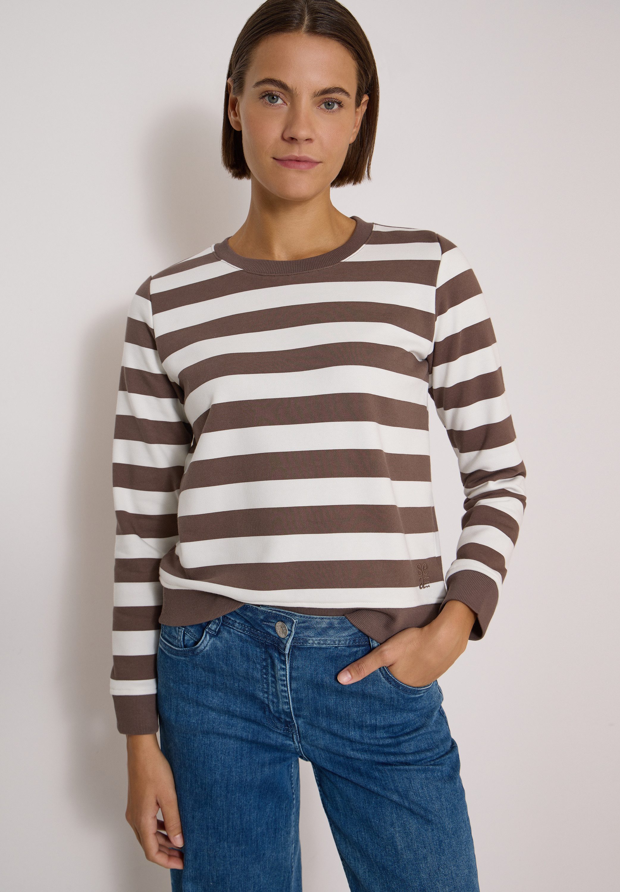 CECIL Sweatshirt im angenehmen Materialmix