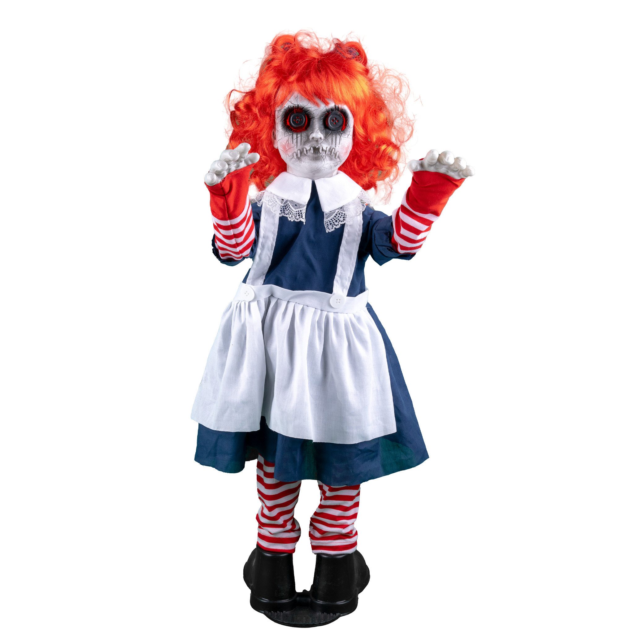 Funny Fashion Dekoobjekt Betty Buttons animierte Puppe 95 cm, Halloween De