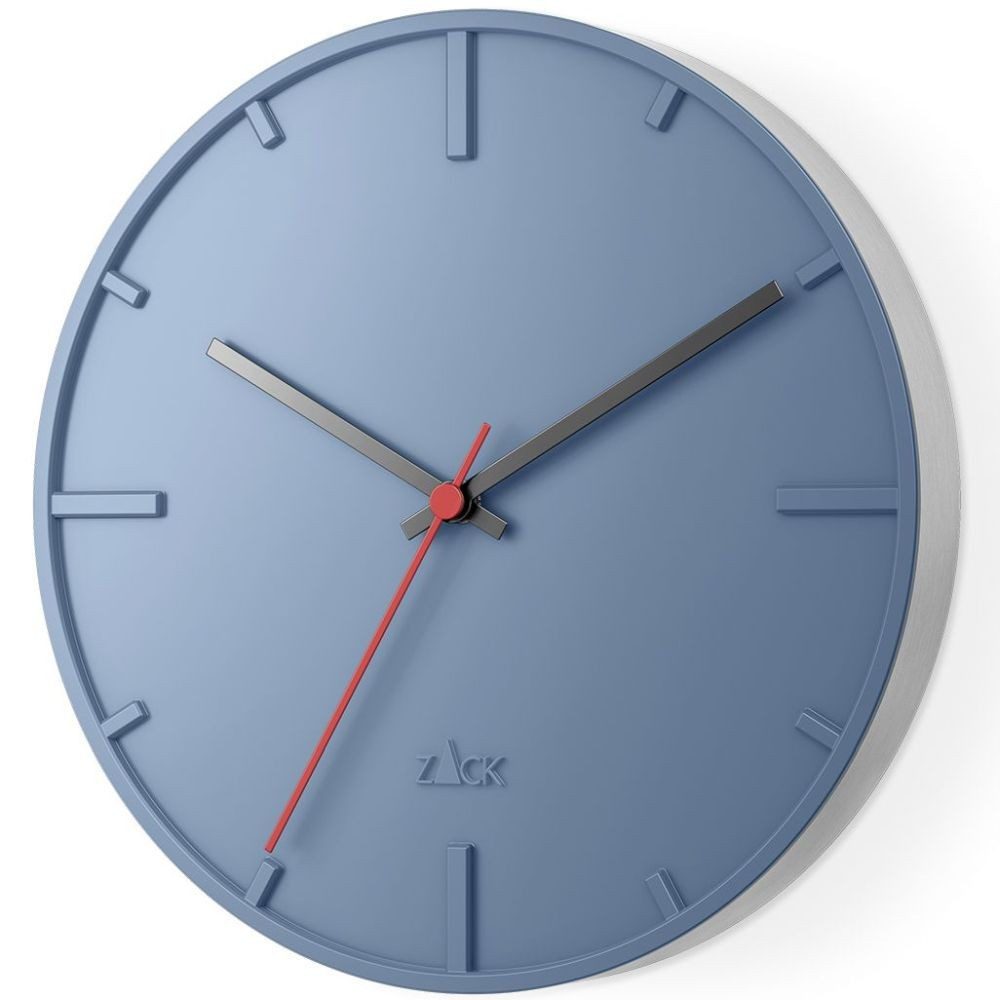 Zack Wanduhr ZACK Wanduhr WANU 60017 blau D. 27 cm Quarz-Werk Edelstahl-Gehäuse