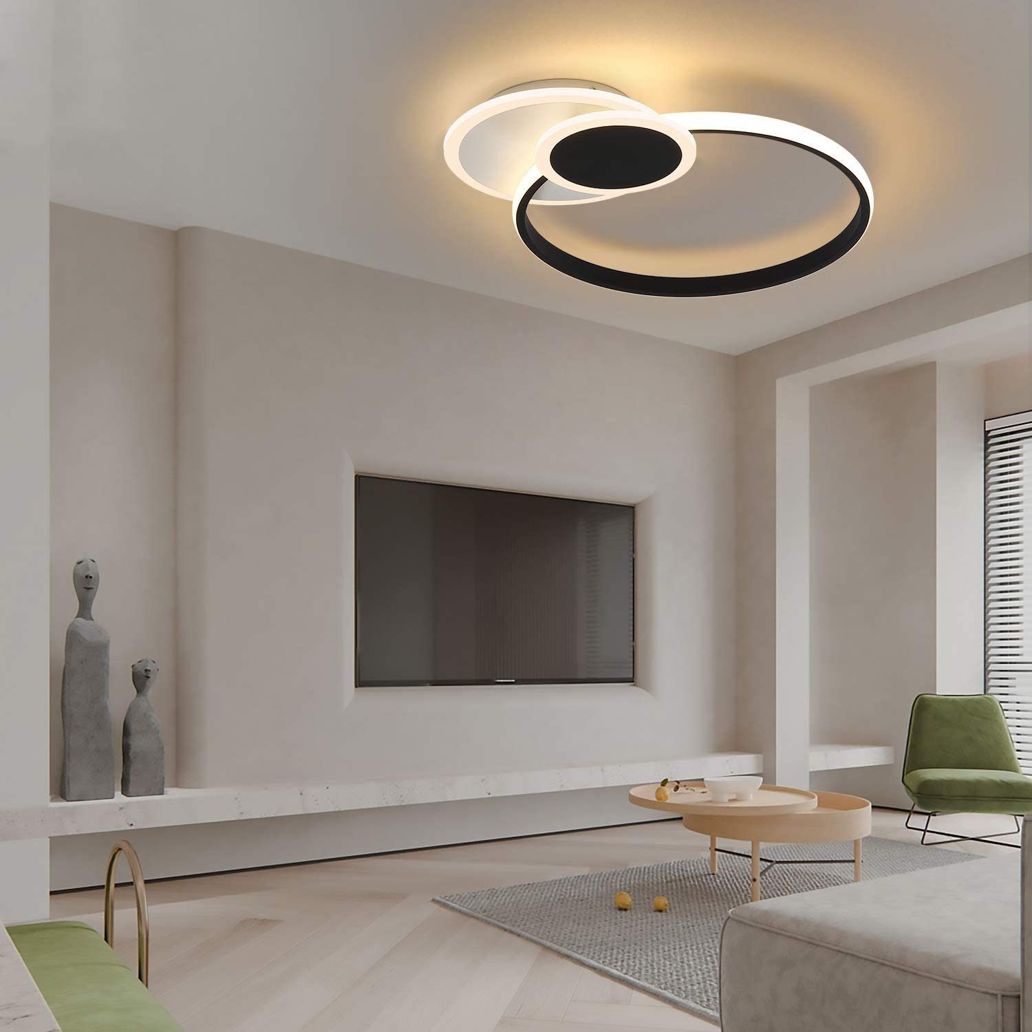 fest ZMH Dimmfunktion, integriert Büro 39W Schlaf- LED Ess- Ring LED Design Fernbedienung Flur, Wohnzimmer Deckenleuchte