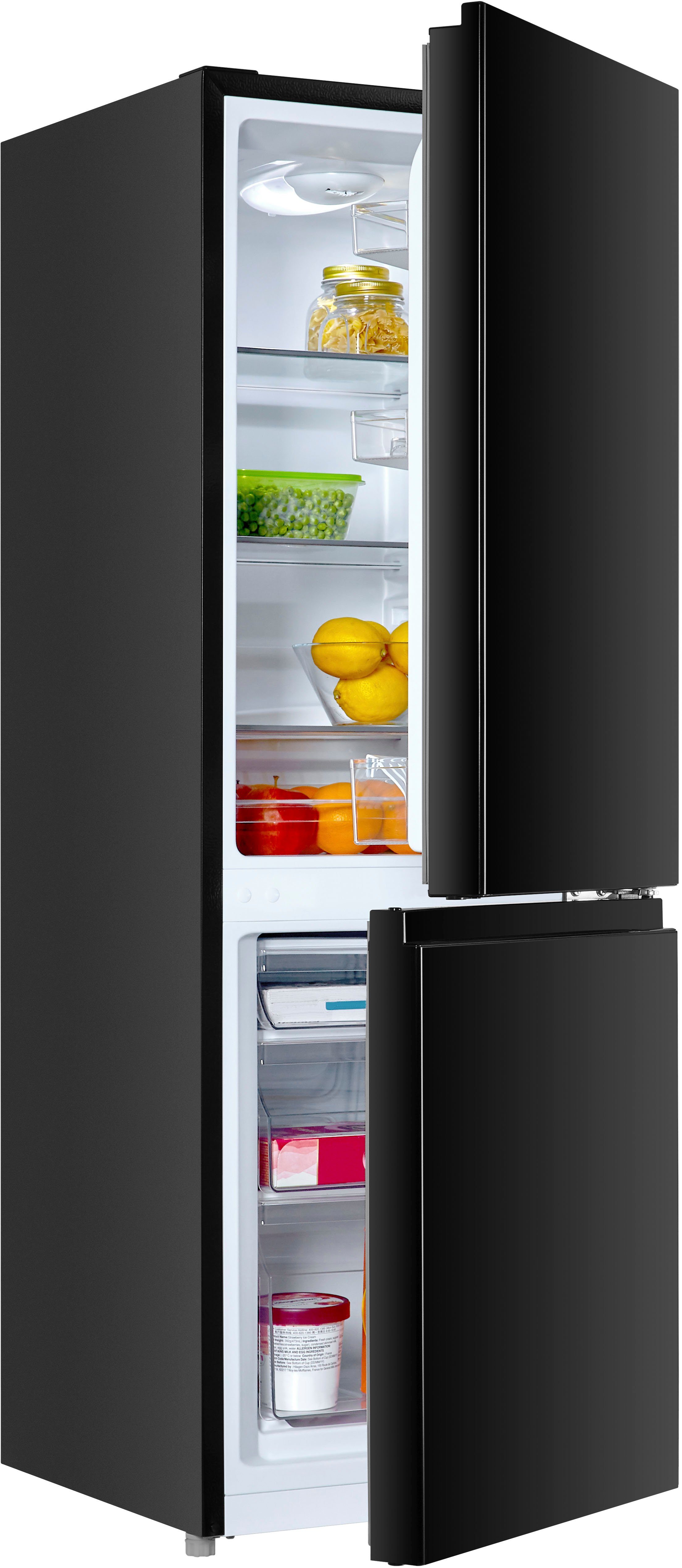 Hanseatic Kühl-/Gefrierkombination HKGK14349DB, 143 cm hoch, 49,5 cm breit, Abtauautomatik, Obst & Gemüse-Fach