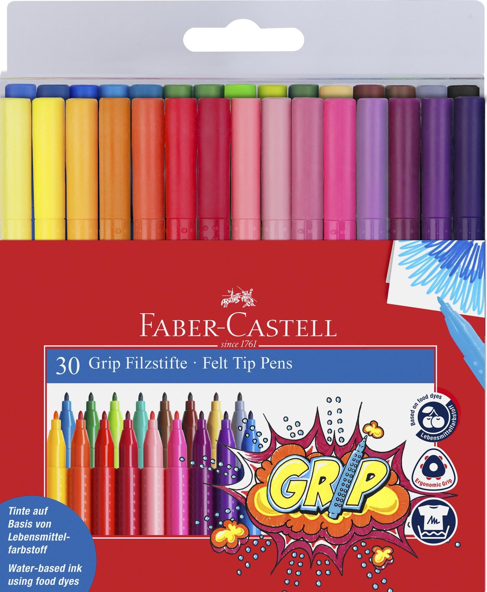 Faber-Castell Malstift Faber Castell Filzstift Grip Colour Marker 30xEtui