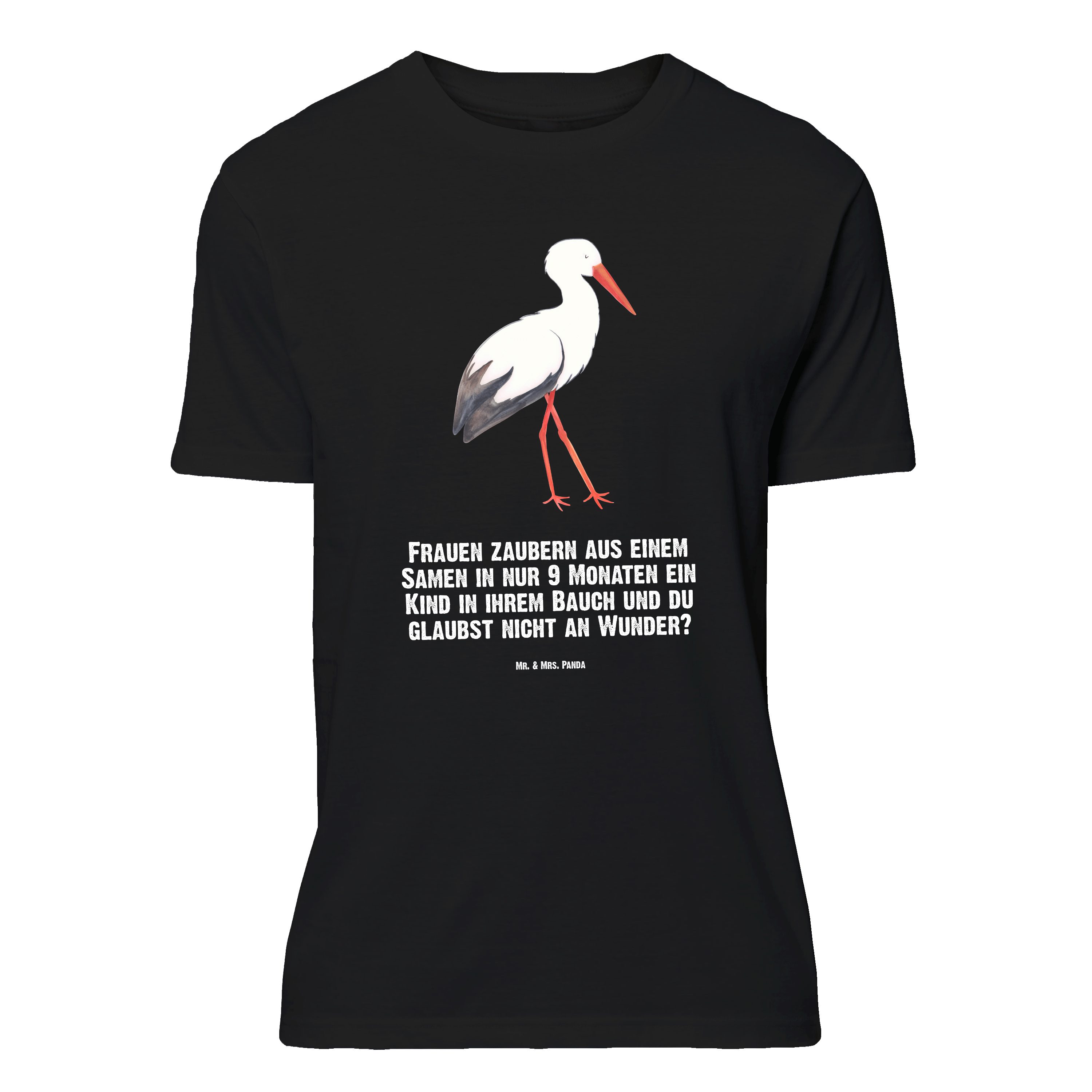 Mr. & Mrs. Panda T-Shirt Storch, Розмір XL T-Shirt, Schwarz, Schwangerschaft, Tshirt, Damen, Ge (Packung, 1-tlg)