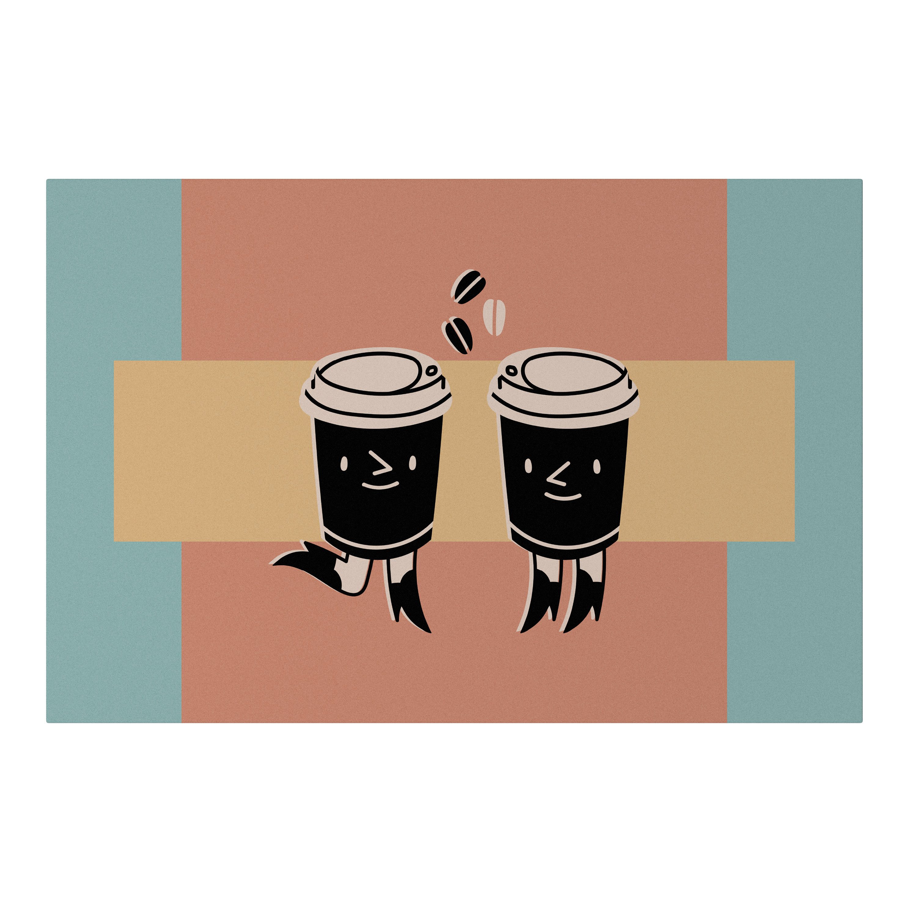 SPACEREBELS Leinwandbild JOYFUL COFFEE, Modern (1 St), 3 cm Keilrahmen, Baumwollleinwand
