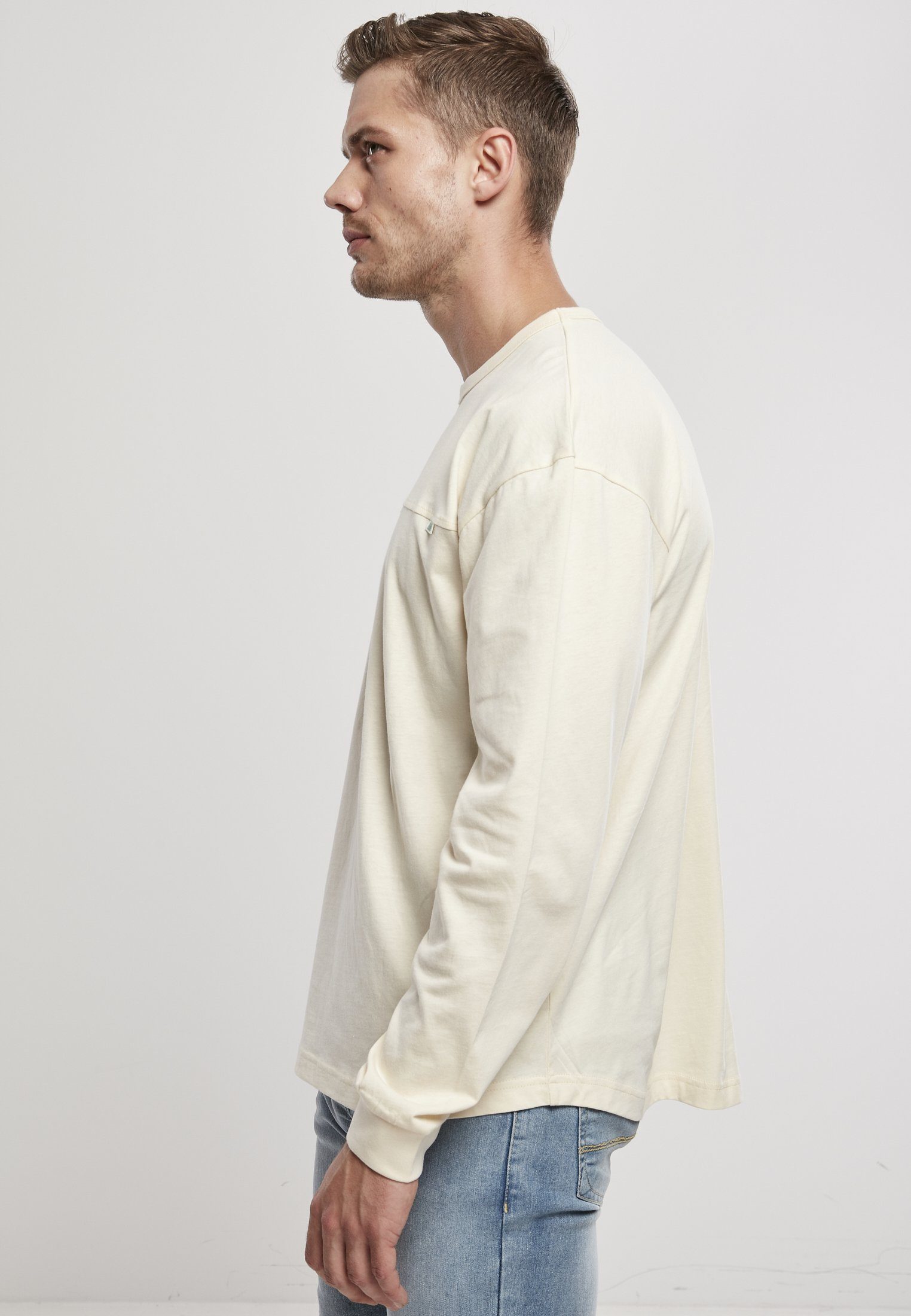 T-Shirt Oversized whitesand Männer Cotton Curved (1-tlg) URBAN CLASSICS Organic LS Short