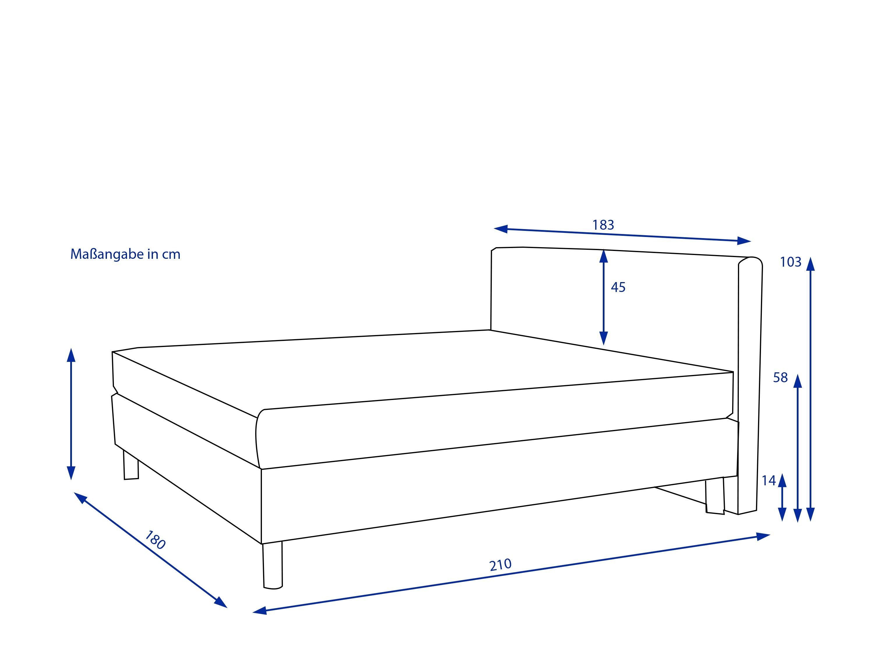 SANSIBAR Living Boxspringbett Boxspringbett SANSIBAR BILLUND LF 180x200 cm grau Box-Spring-Bett