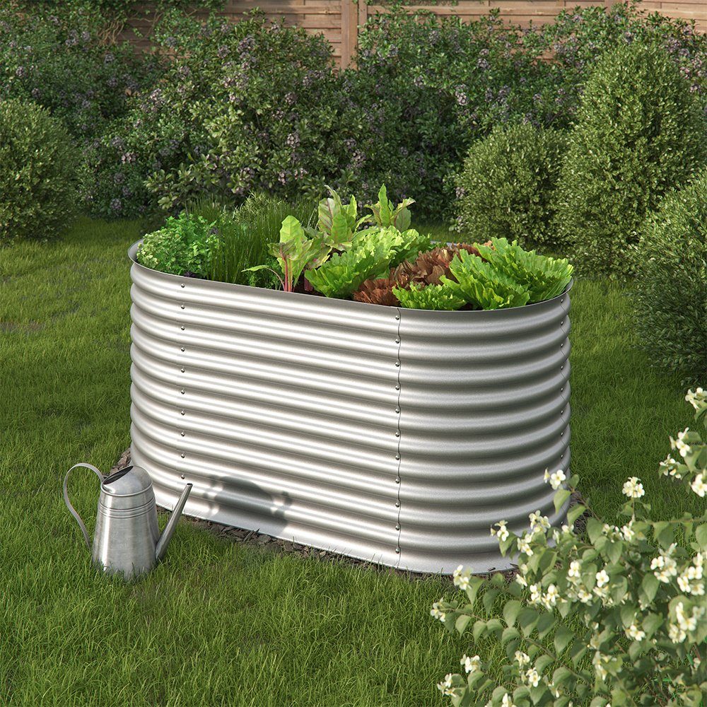 OK-Living Hochbeet, Silber, 160 x 82 cm (1 St)