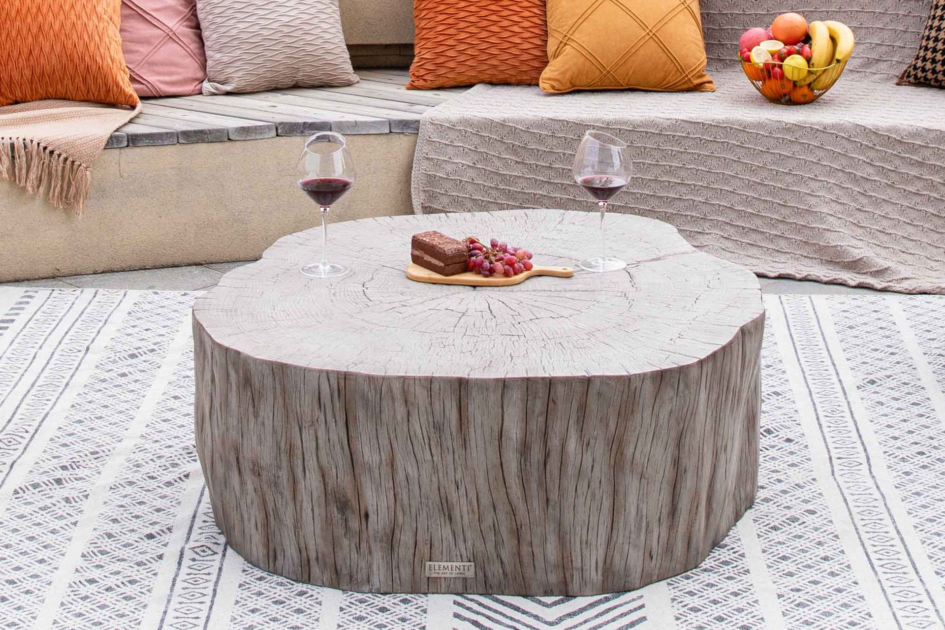 ELEMENTI Gartentisch DAINTREE aus Beton, modern, Outdoor Tisch (1-St., Gartentisch aus Beton), Beton,Rotholz