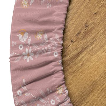 Abakuhaus Tischdecke Rundum-elastische Stofftischdecke, neutrale Farbe Pastell Retro Floral