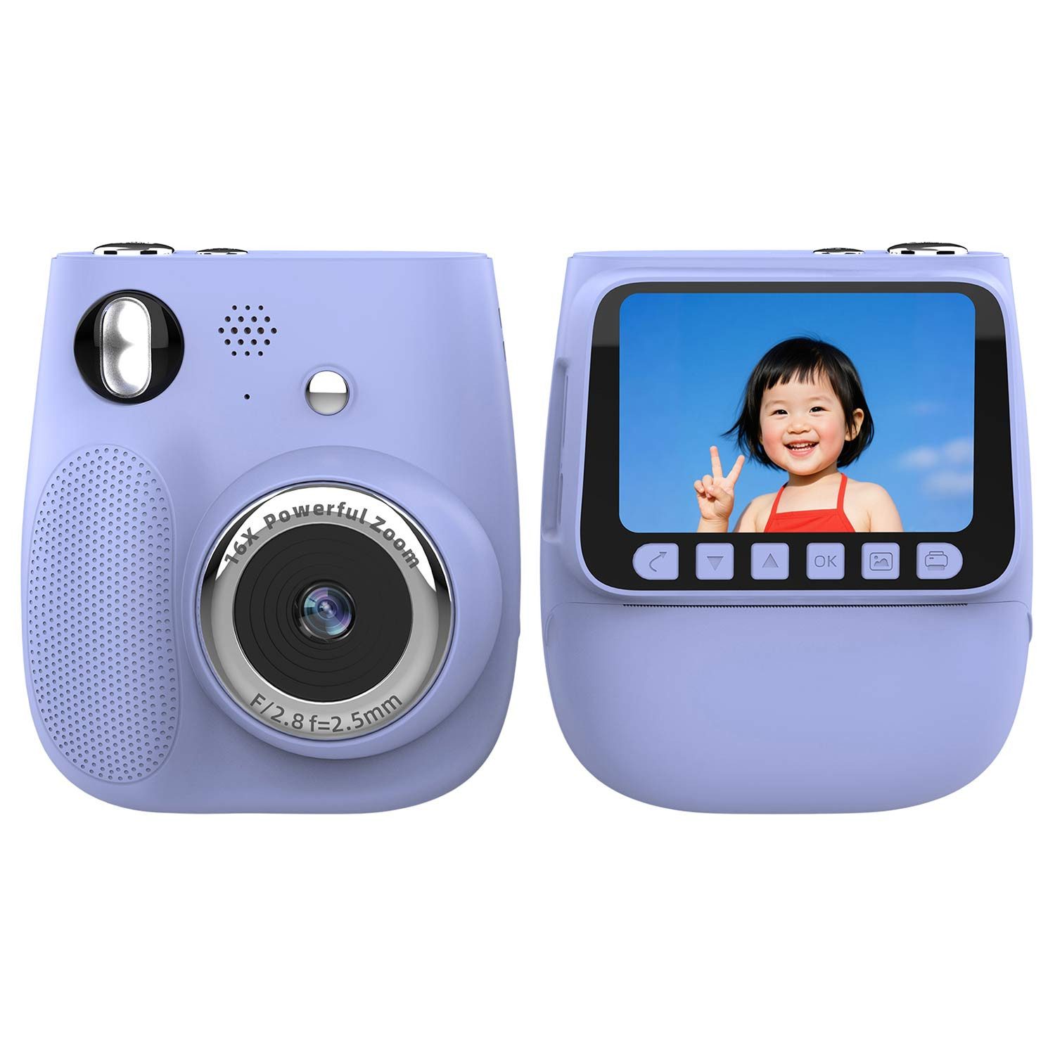 Refttenw Kinderkamera Sofortbildkamera,1080P,22 Bilderrahmen und 9 Filter Sofortbildkamera