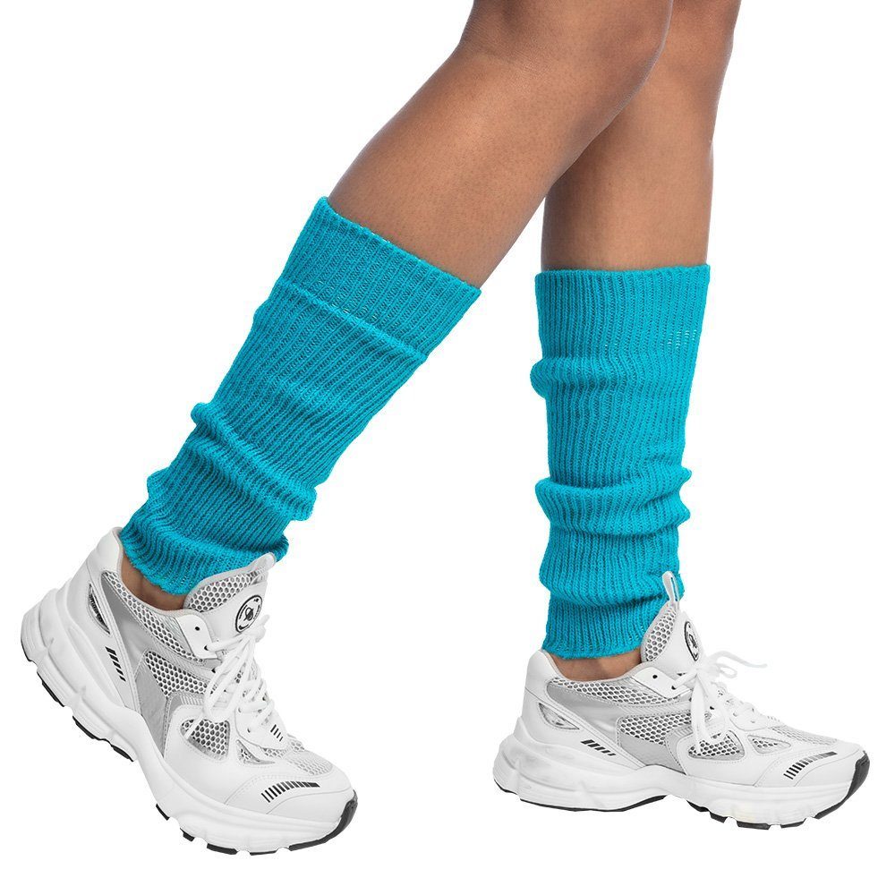 Boland Kostüm Retro-Beinstulpen hellblau, Für warme Knöchel und einen heißen Look: 80er Retro Stulpen