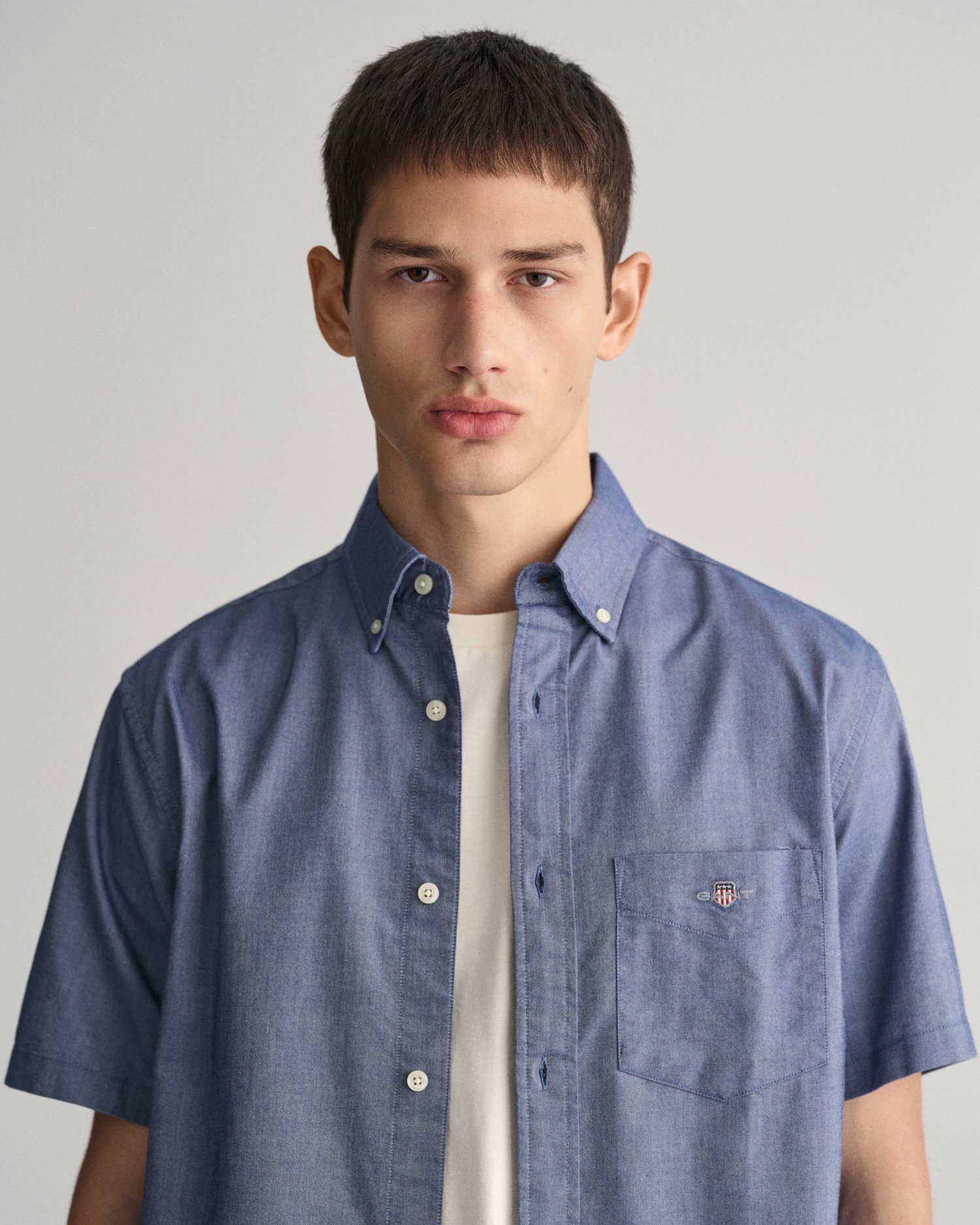 Gant Kurzarmhemd REG OXFORD SHIRT Gant-Stickerei