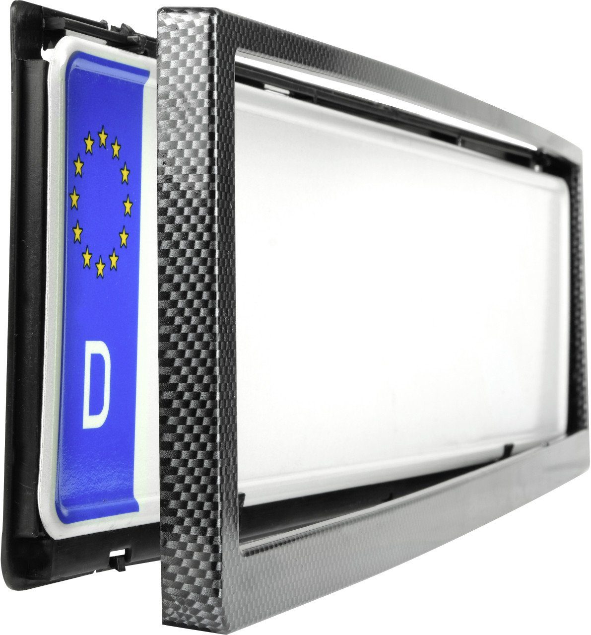 EUFAB Metallschild EUFAB Kennzeichenhalter mit Carbonrahmen