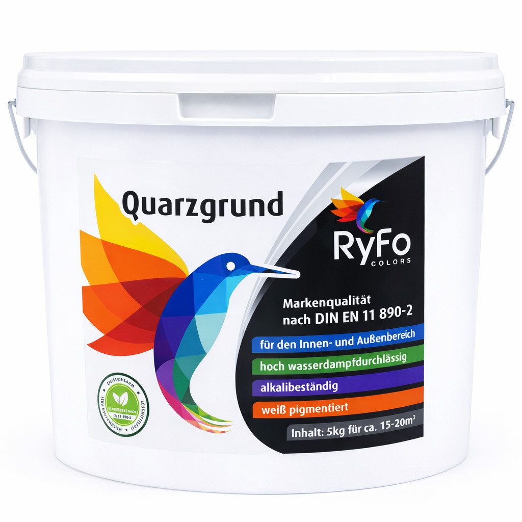 RyFo Colors Universalgrundierung Quarzgrund, 1 l reicht für ca. 6 m², 1x streichen, gebrauchsfertig, haftvermittelnd, quarzgefüllt, griffig, verarbeitungsfertig