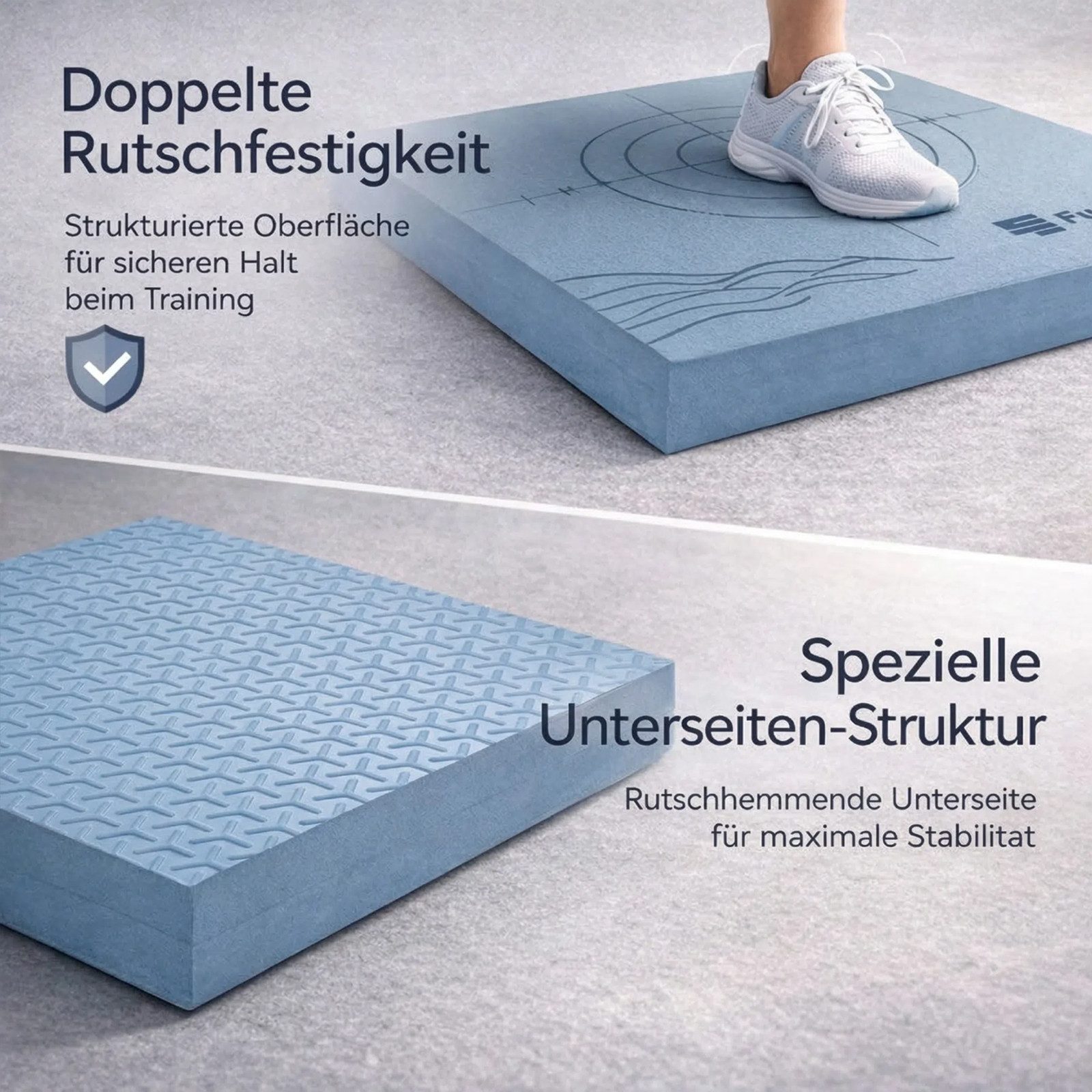 FunLife Balance Pad Design-Edition, (Einzelprodukt, Balance Training), 40 × 40 × 5 cm, EVA-Schaum, beidseitig strukturiert, bis 150 kg