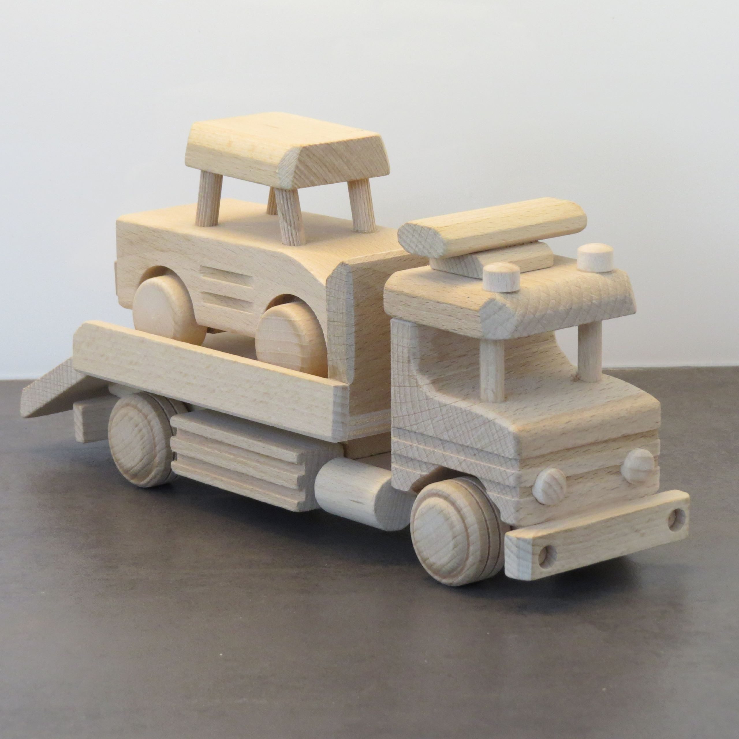Holzprodukte Spielzeug-Abschlepper Autotransporter LKW Auto Transporter Oldtimer Fahrzeug PKW Kleinwagen