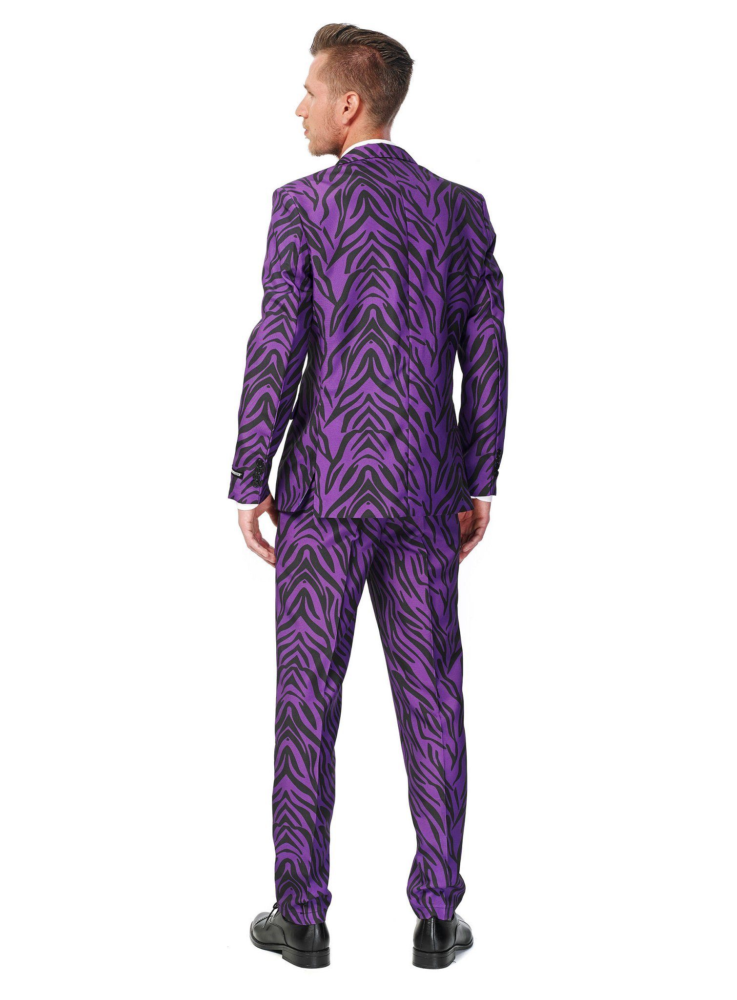 SuitMeister Partyanzug SuitMeister Pimp Tiger Kostüm Anzug - für Karneval, Für coole Typen: ausgefallener Party Anzug mit Tigermuster