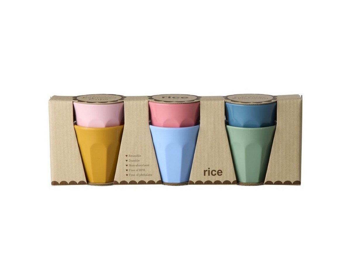 rice Espressotasse Espressobecher Set 6er 80 ml Melamin spülmaschinengeeignet