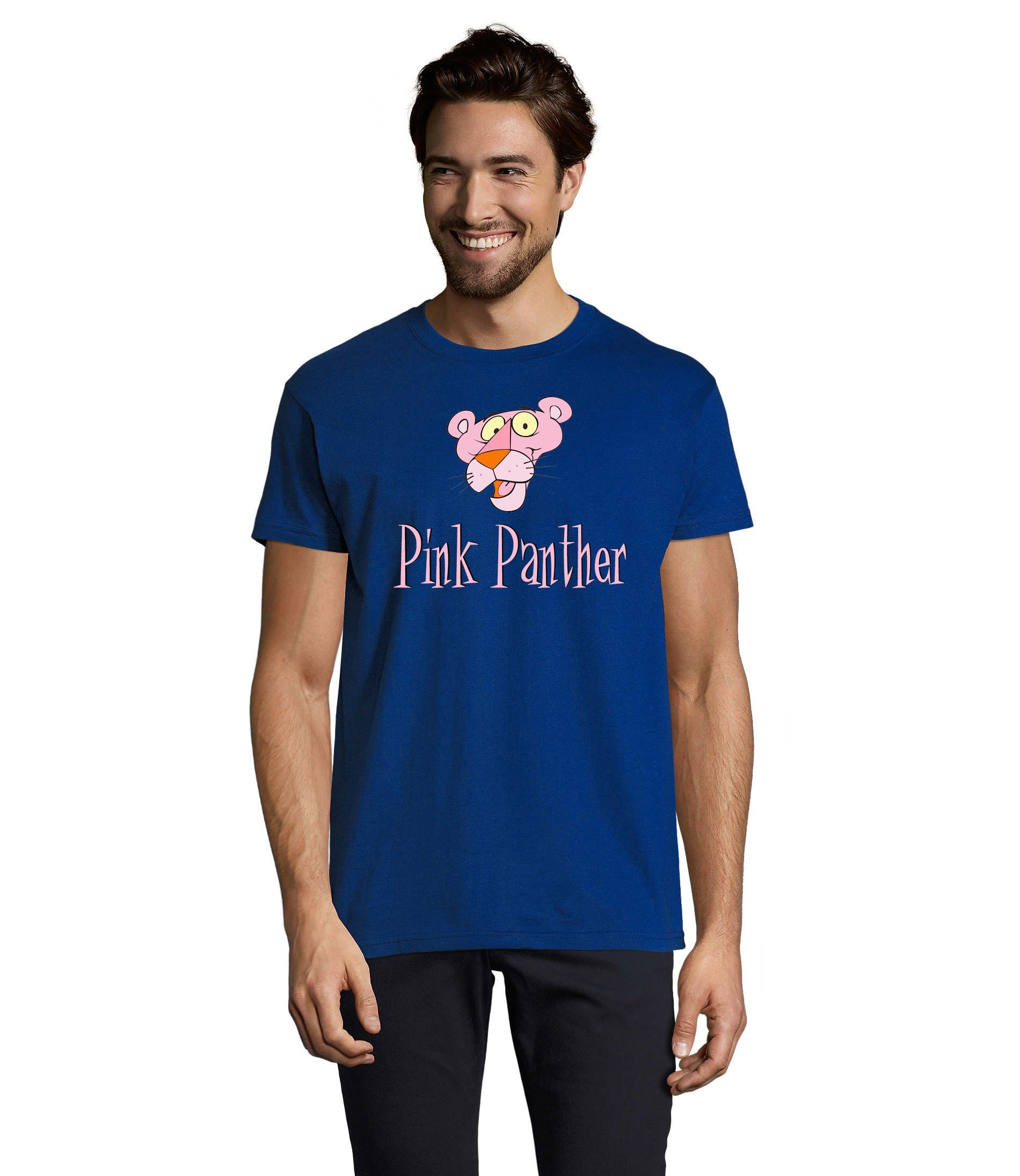 & Panther T-Shirt Rosarote Pink Cartoon Blondie Herren Brownie Comic Inspector Blau