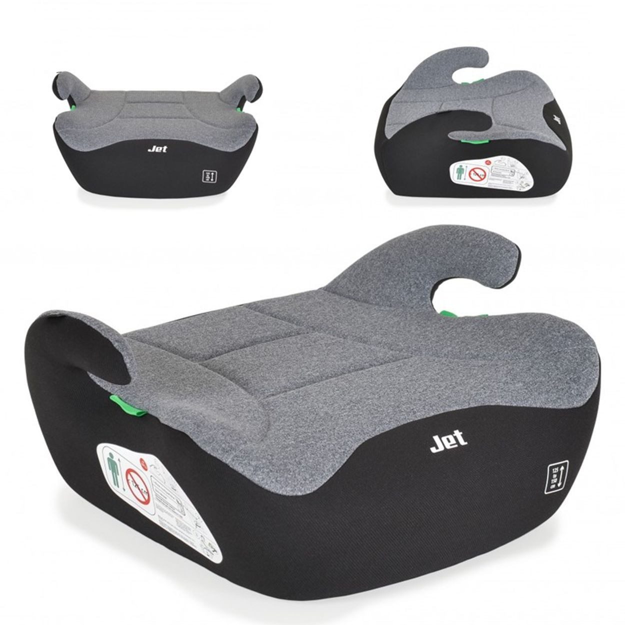 Moni Kindersitzerhöhung Kindersitzerhöhung Jet i-Size, ab: 4, bis: 12, (125-150cm) Gruppe 3 Armlehne Bezug waschbar