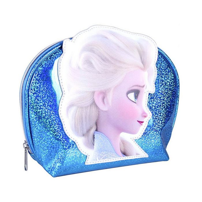 Disney Frozen Kulturbeutel Elsa Kosmetiktasche für Mädchen 22 cm mit Glitzer
