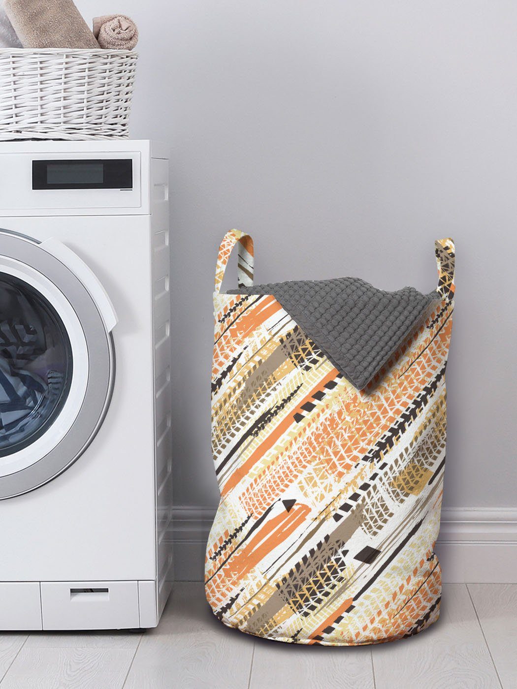 Kontinuierliche Kordelzugverschluss Tracks Wäschekorb Griffen Tire Wäschesäckchen für Abstrakt Kunst Waschsalons, mit Abakuhaus