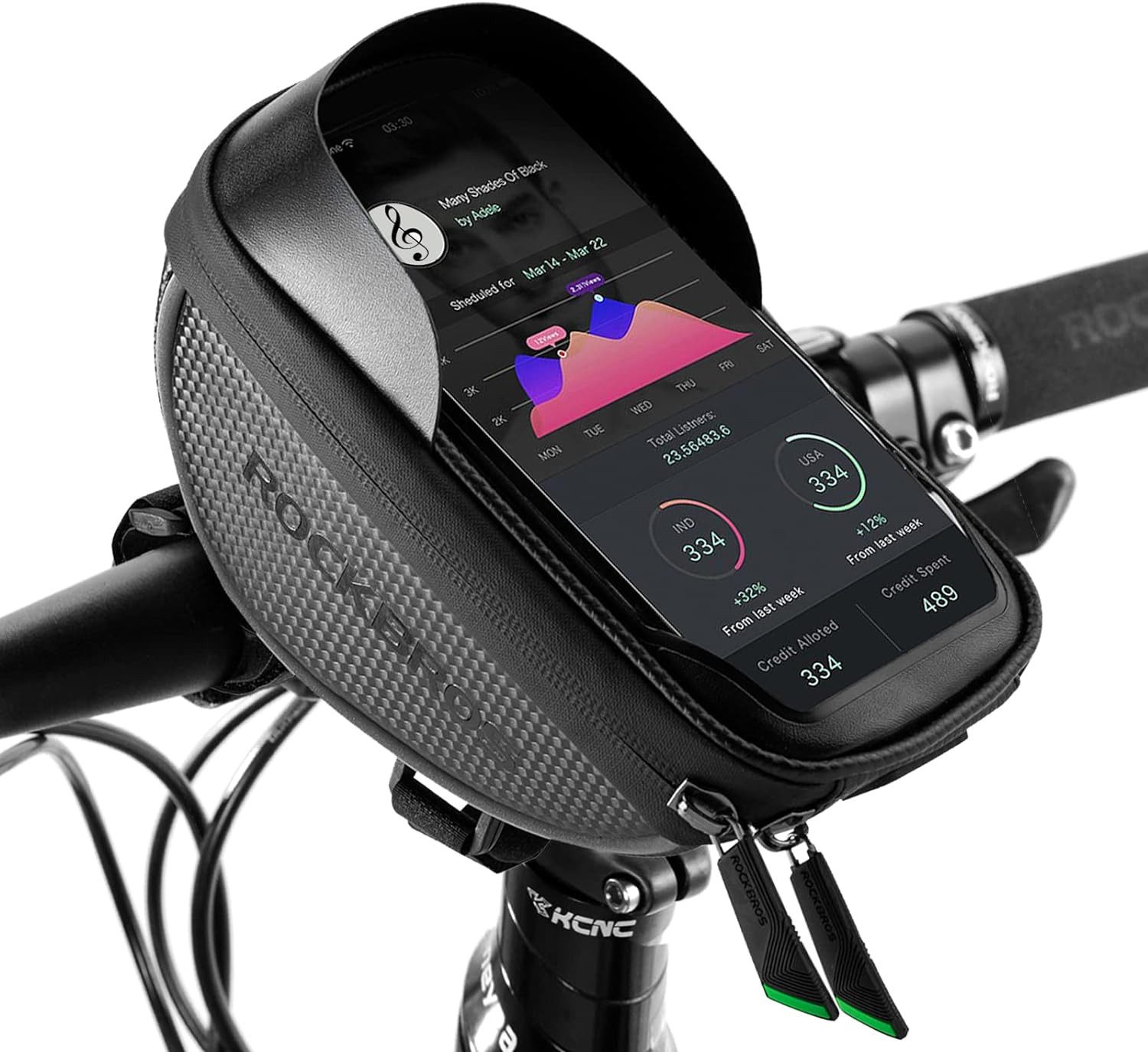 ROCKBROS Handytasche Fahrrad Lenkertasche Lenker wasserdichte Handyhalterung, für Smartphone bis zu 6.5 Zoll Empfindlicher Touchscreen