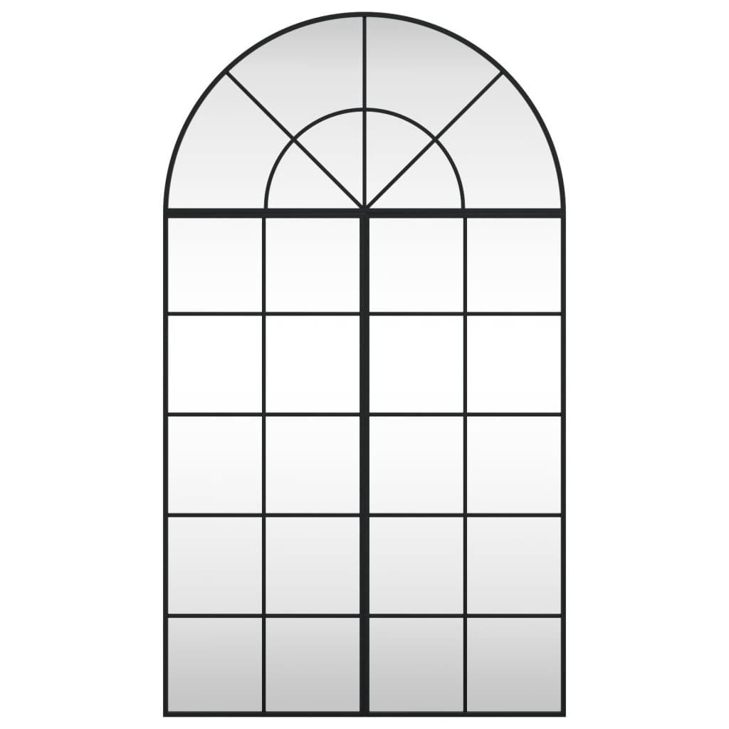 vidaXL Spiegel Wandspiegel Schwarz 80x140 cm Gewölbt Eisen (1-St)