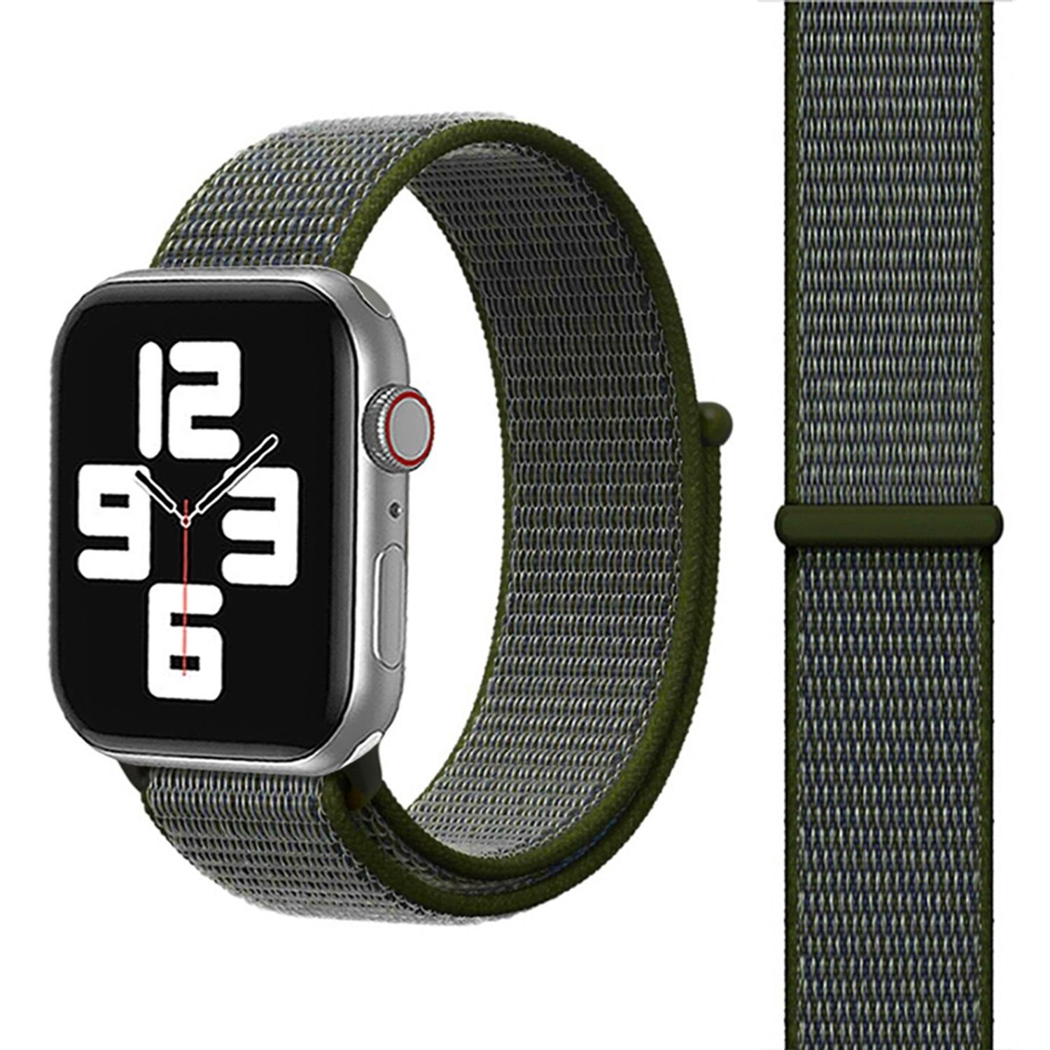 Armeegrün mm, Nylon mm Smartwatch-Armband Sport Loop 44 / Arm Band Design König 42 45 mm / Armband