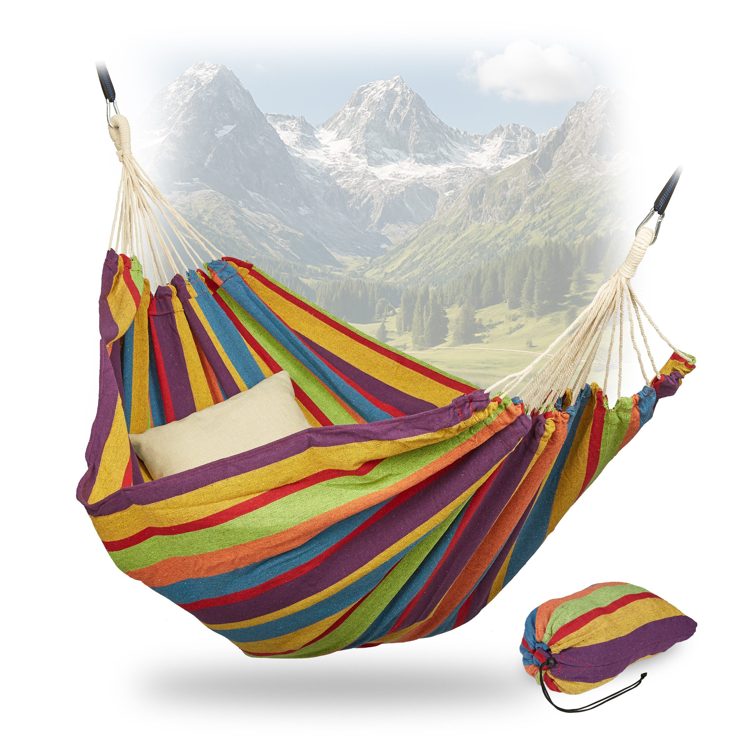relaxdays Stabhängematte XXL Hängematte bis 300 kg (6 St)