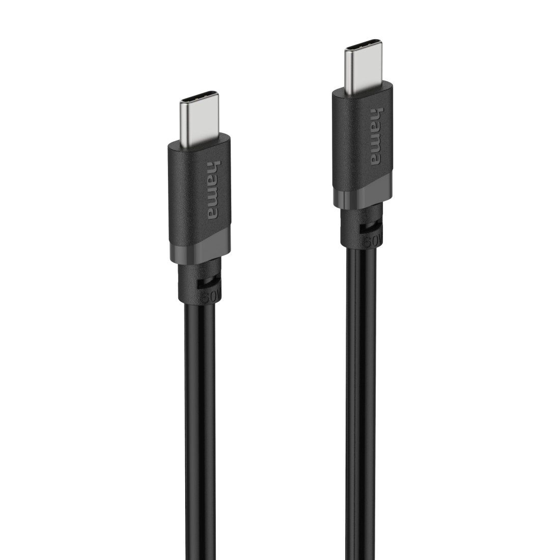 Hama USB-C Ladekabel 1 m schwarz USB-Kabel, USB-C, (100 cm), Schnellladen, 480 Mbit/s, 60 W Leistung, breite Kompatibilität