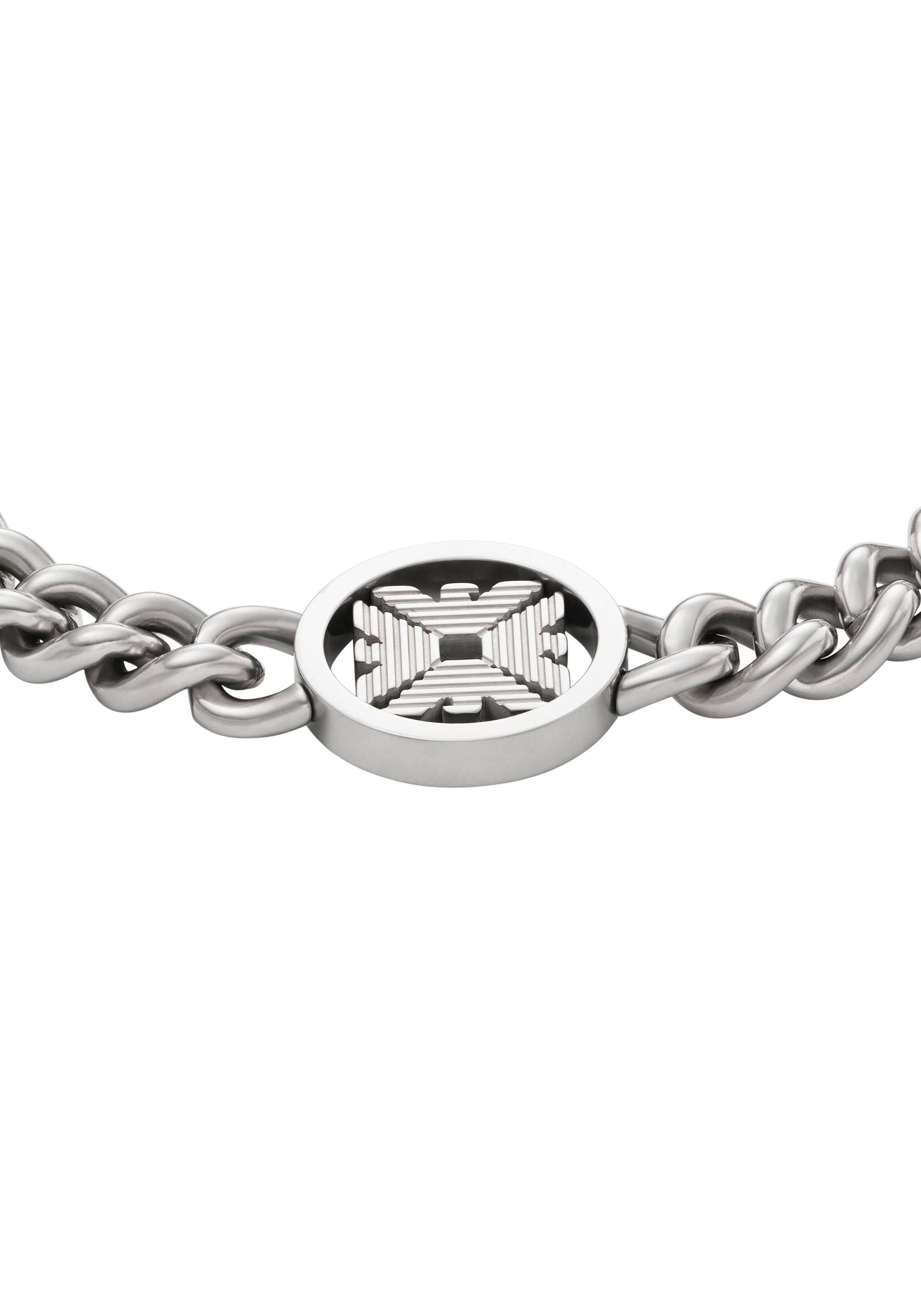 Emporio Armani Edelstahlarmband KREIS, RUND, LOGO, günstig online kaufen