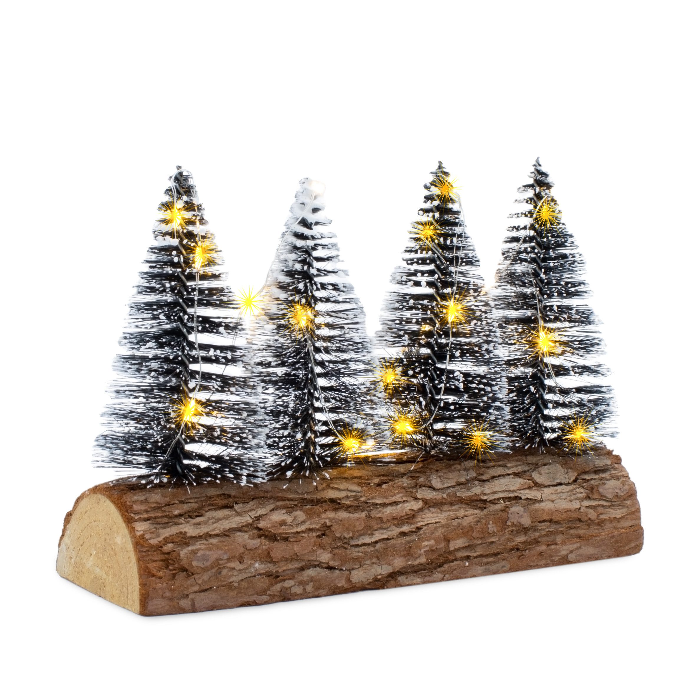 Spetebo LED Dekofigur Tannenbäume mit Baumstammfuß, mit 20 LED, LED fest in günstig online kaufen