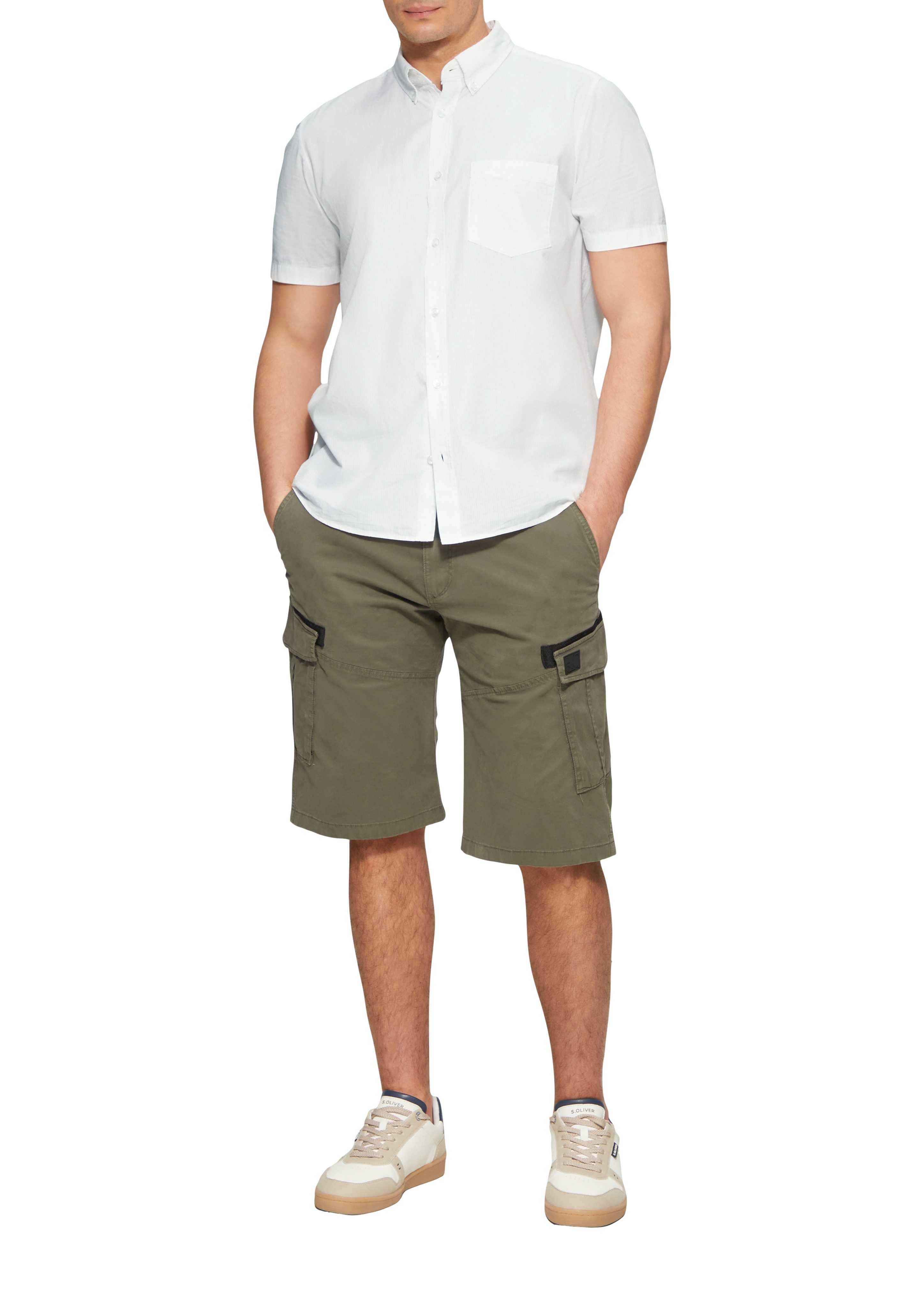 s.Oliver Kurzarmhemd mit Waschung und gewebtem Tape günstig online kaufen