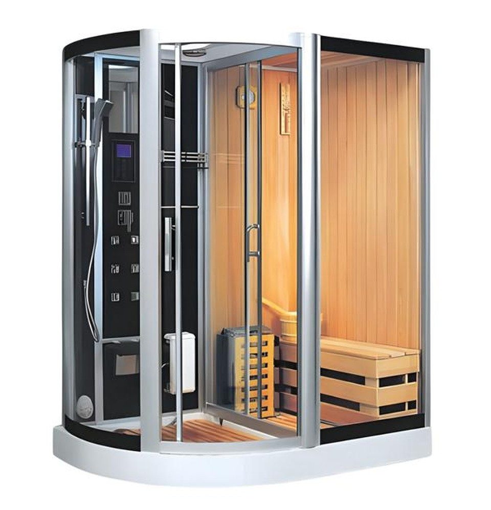 Xlmoebel Dampfdusche XLMOEBEL Kombisauna aus massivem Holz mit Dampfdusche, BxT: 110x172 cm, Made in Europa