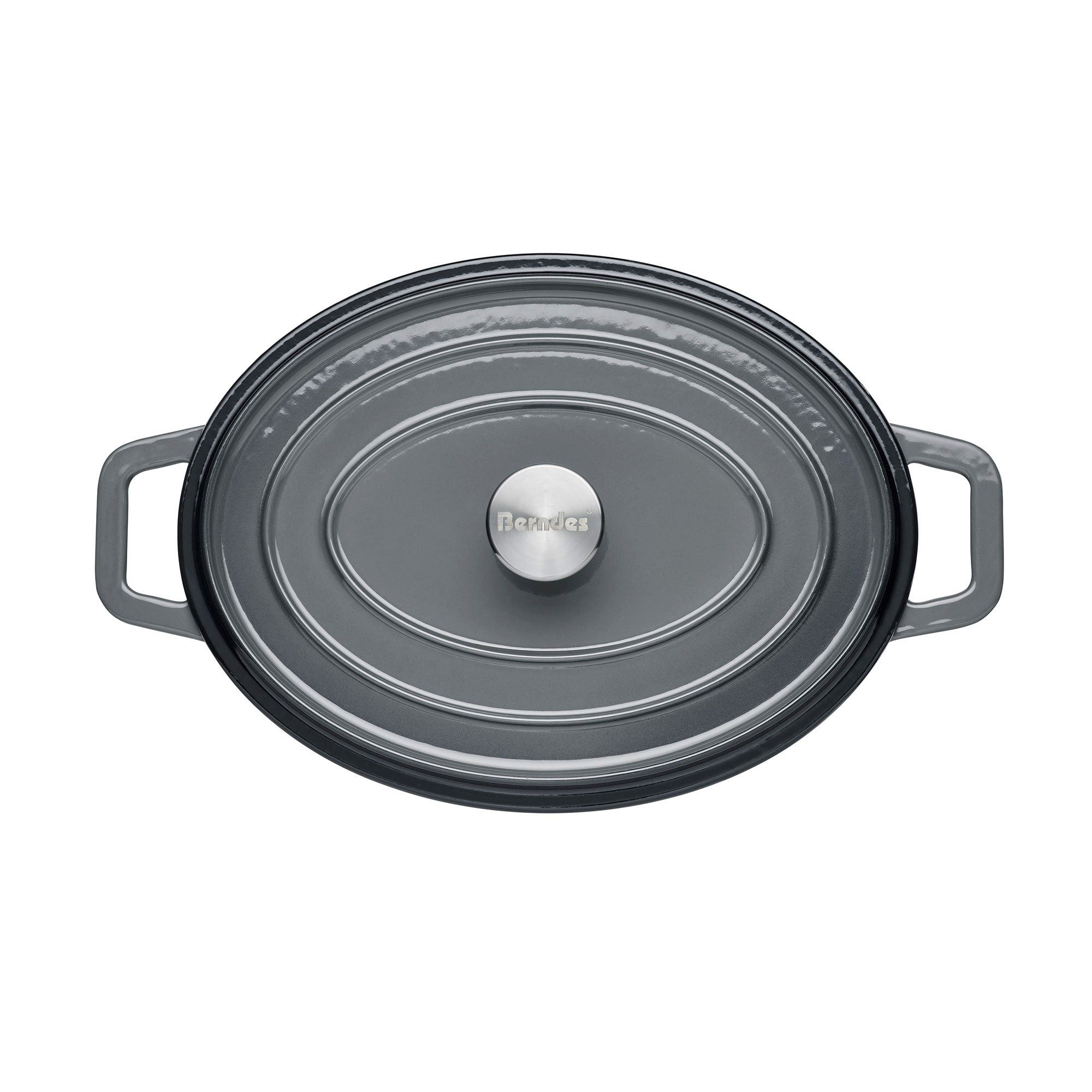 Berndes Bräter 31x24 cm, oval, Gusseisen, schwarz/grau - b.iron, Eisenguss