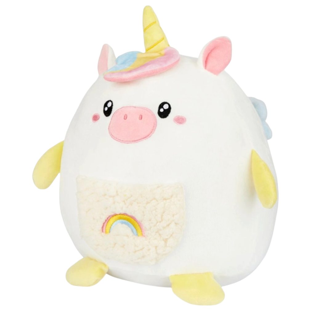 Dark-Desires Dekokissen Kawaii weißes Einhorn-Kuscheltier-Kissen mit Regenbogen Dekokissen