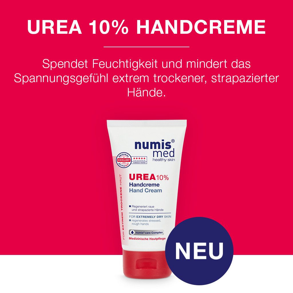 numis med Handcreme Handcreme 10% Urea für trockene Hände - Hand Creme vegan 1x 75 ml, 1-tlg.