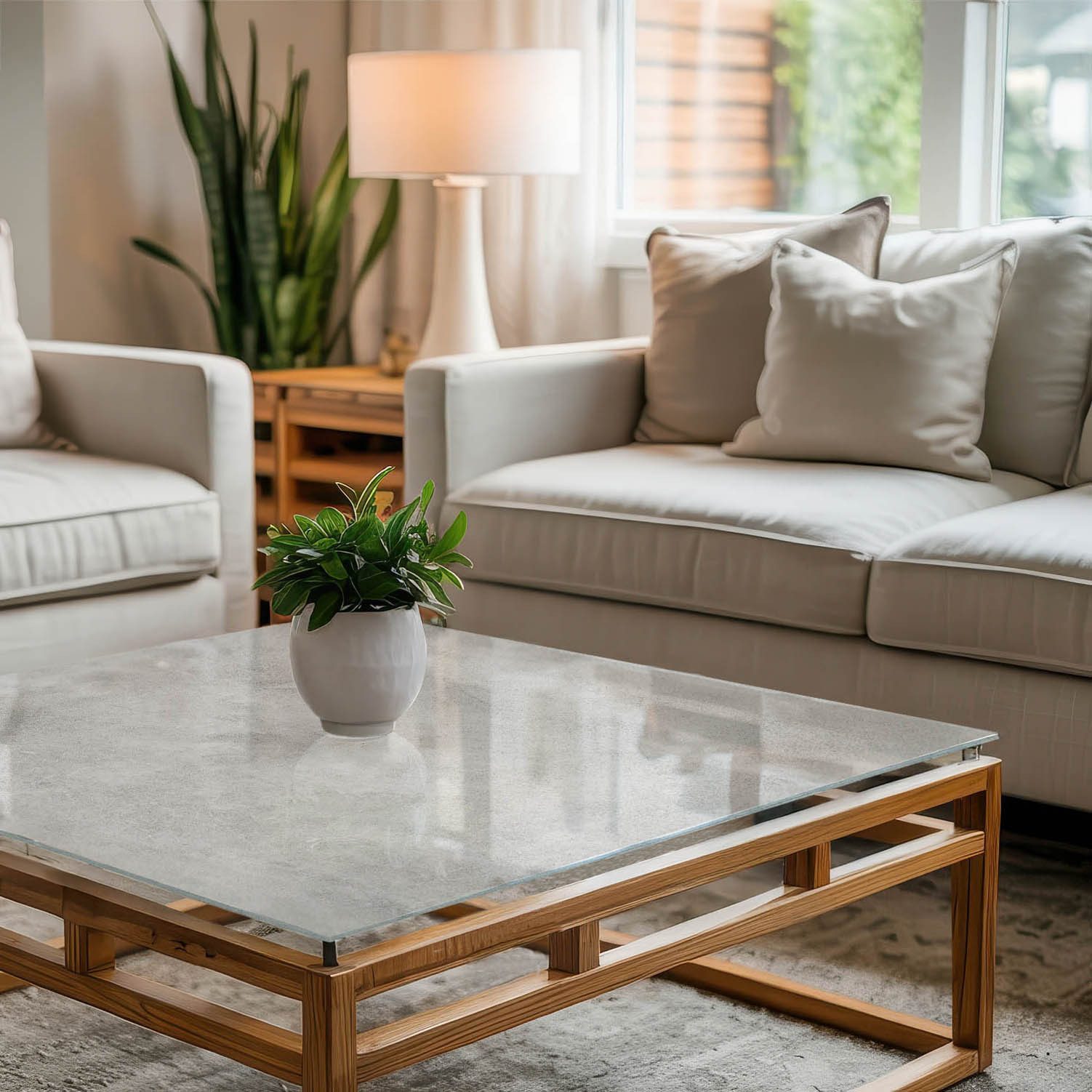 Tulup Tischplatte Glasplatte für Couchtisch Betonstruktur günstig online kaufen