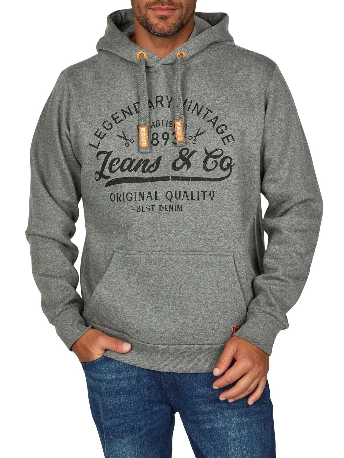 riverso Kapuzenpullover Herren Hoodie RIVArmin Regular Fit Longsleeve Sweatshirt mit Kängurutasche