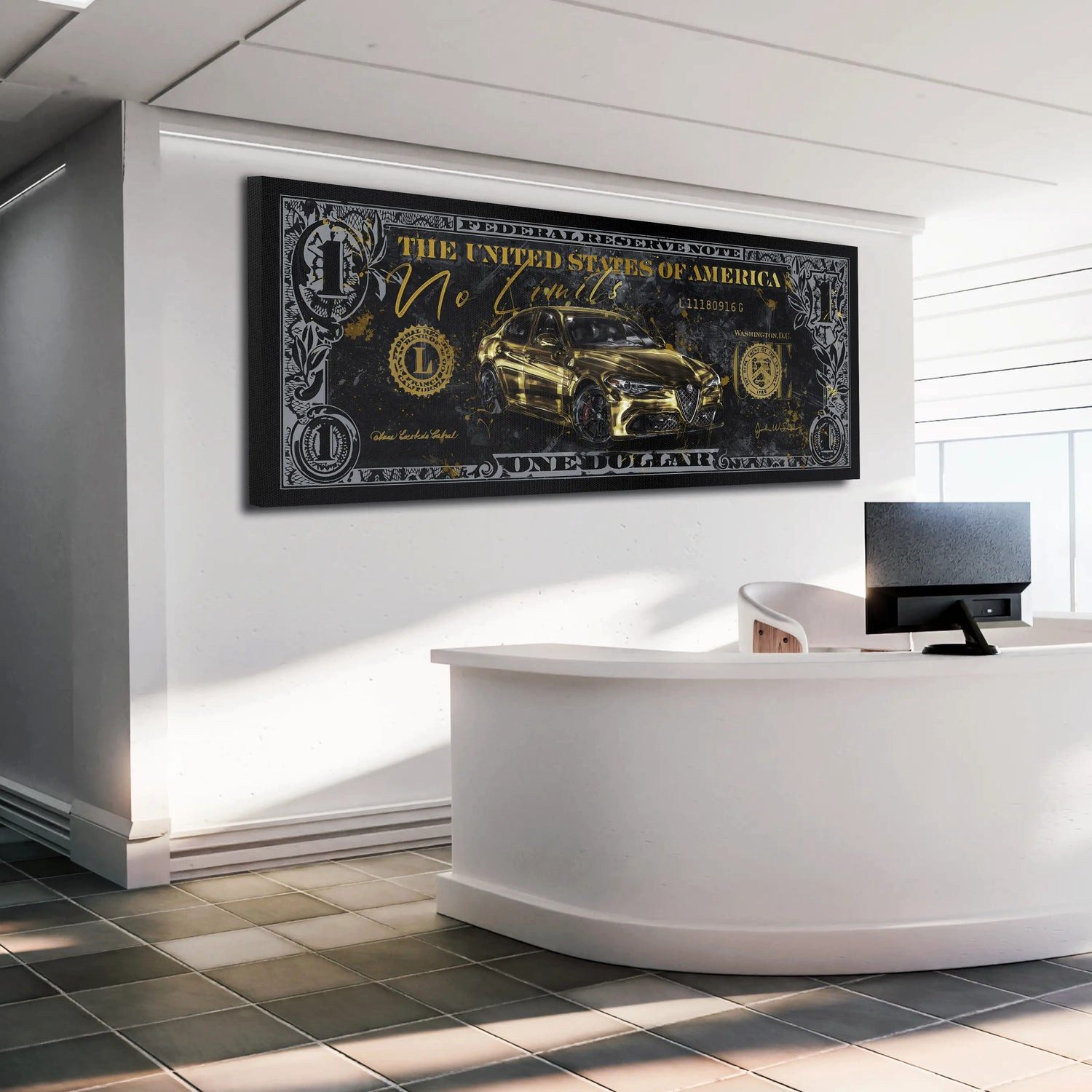 Artedinoi Leinwandbild Sportwagen Italien No Limits Leinwandbild Wandbild Kunst XXL Deko, Italienischer Sportwagen